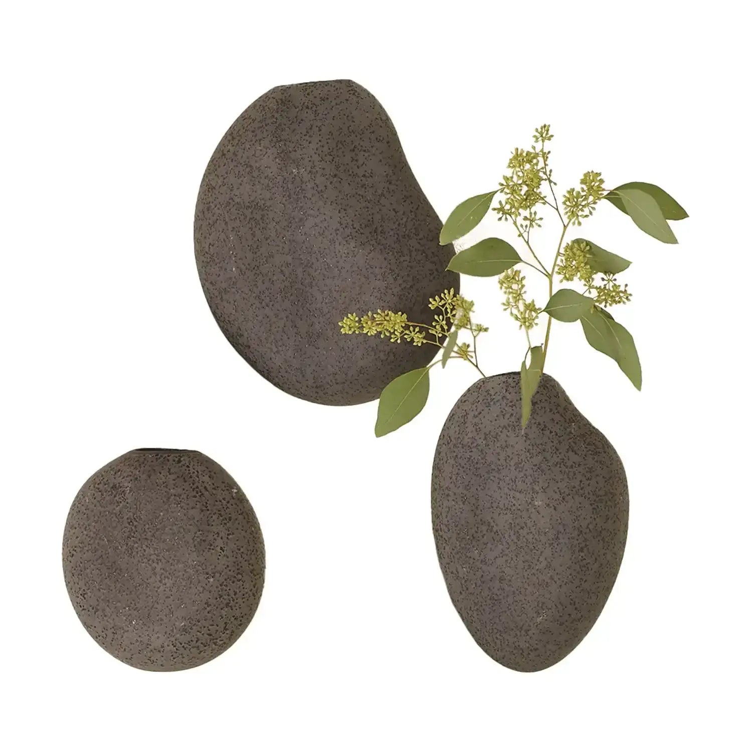 GLOBAL VIEWS S/3 PEBBLE WALL VASES - Decorative Accents