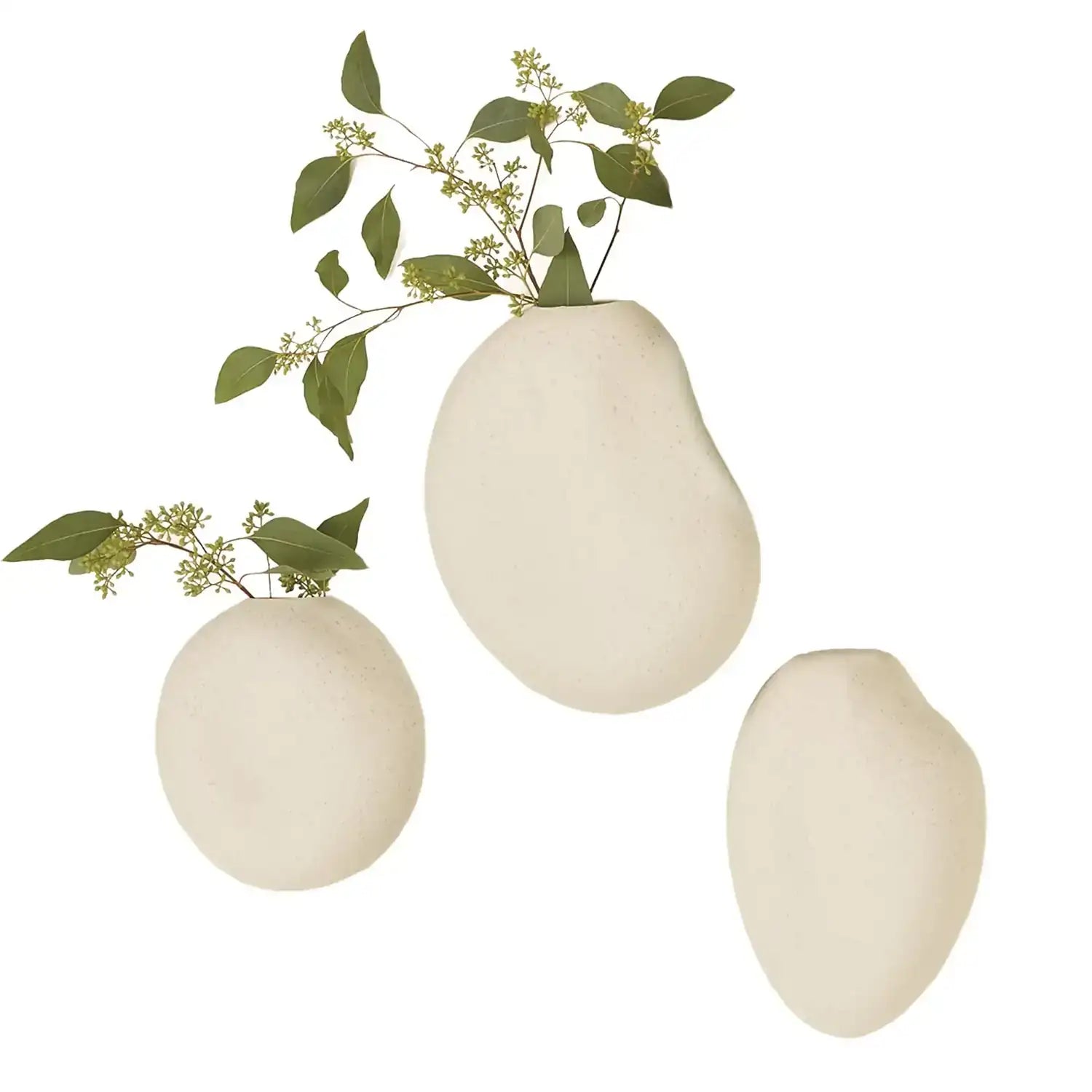GLOBAL VIEWS S/3 PEBBLE WALL VASES - Decorative Accents