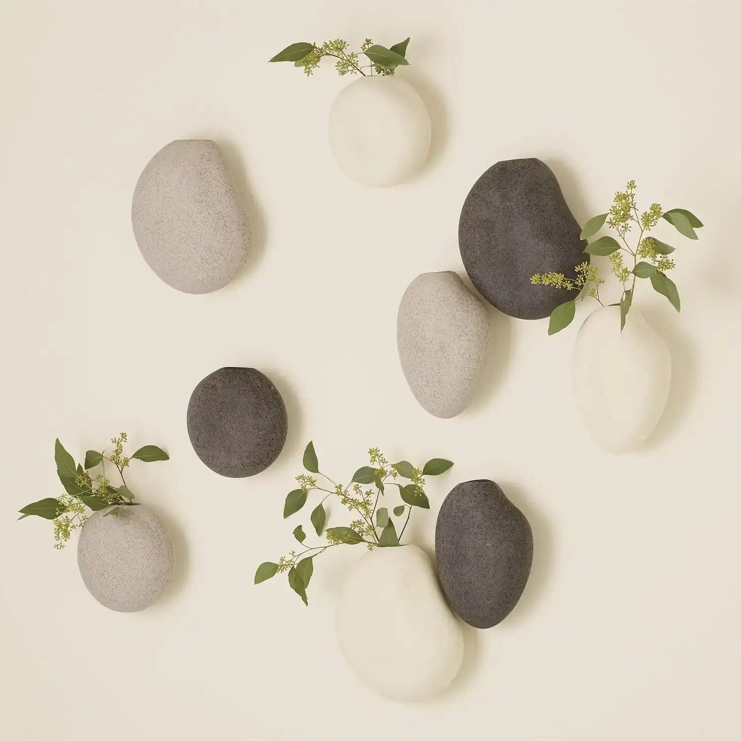 GLOBAL VIEWS S/3 PEBBLE WALL VASES - Decorative Accents