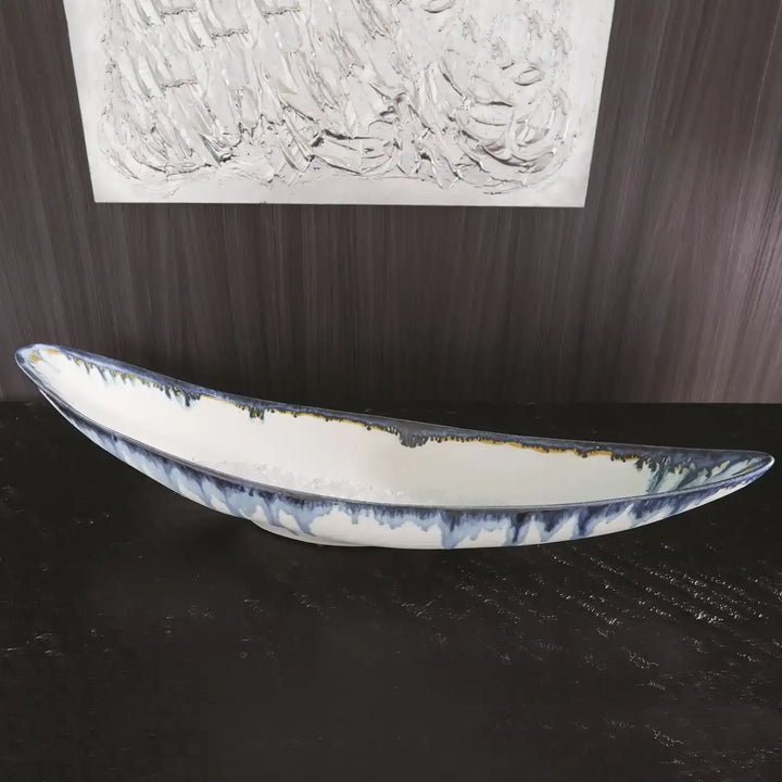 GLOBAL VIEWS GLASS DRIP CANOE BOWL - Decorative Accents