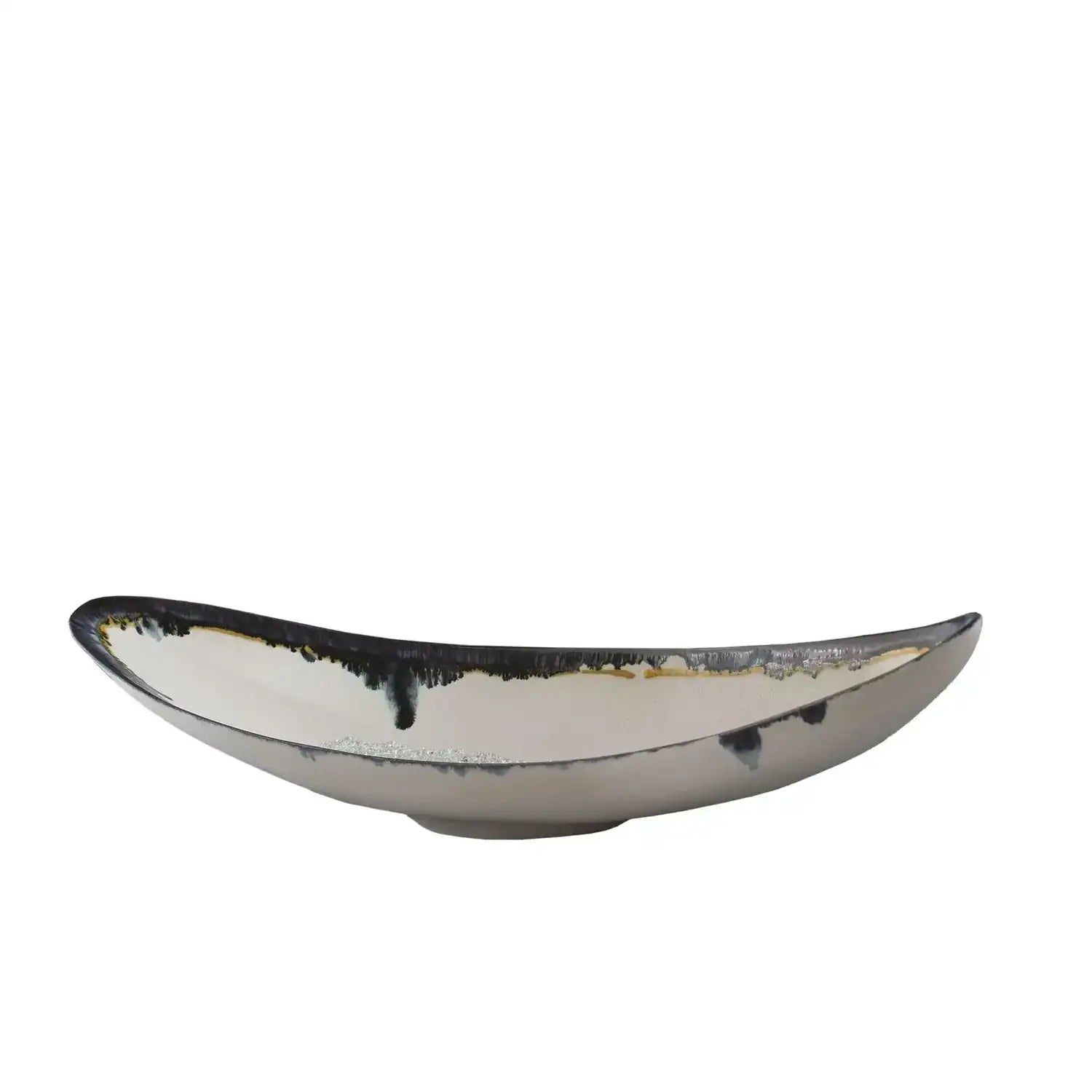 GLOBAL VIEWS GLASS DRIP CANOE BOWL - Decorative Accents
