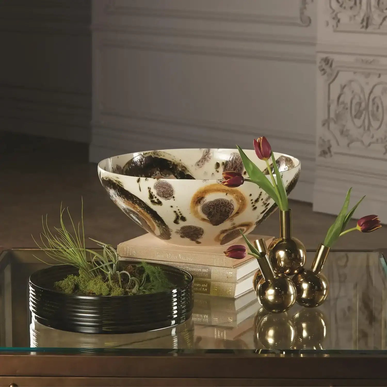 GLOBAL VIEWS EARTHTONE SPOTS BOWL - Decorative Accents