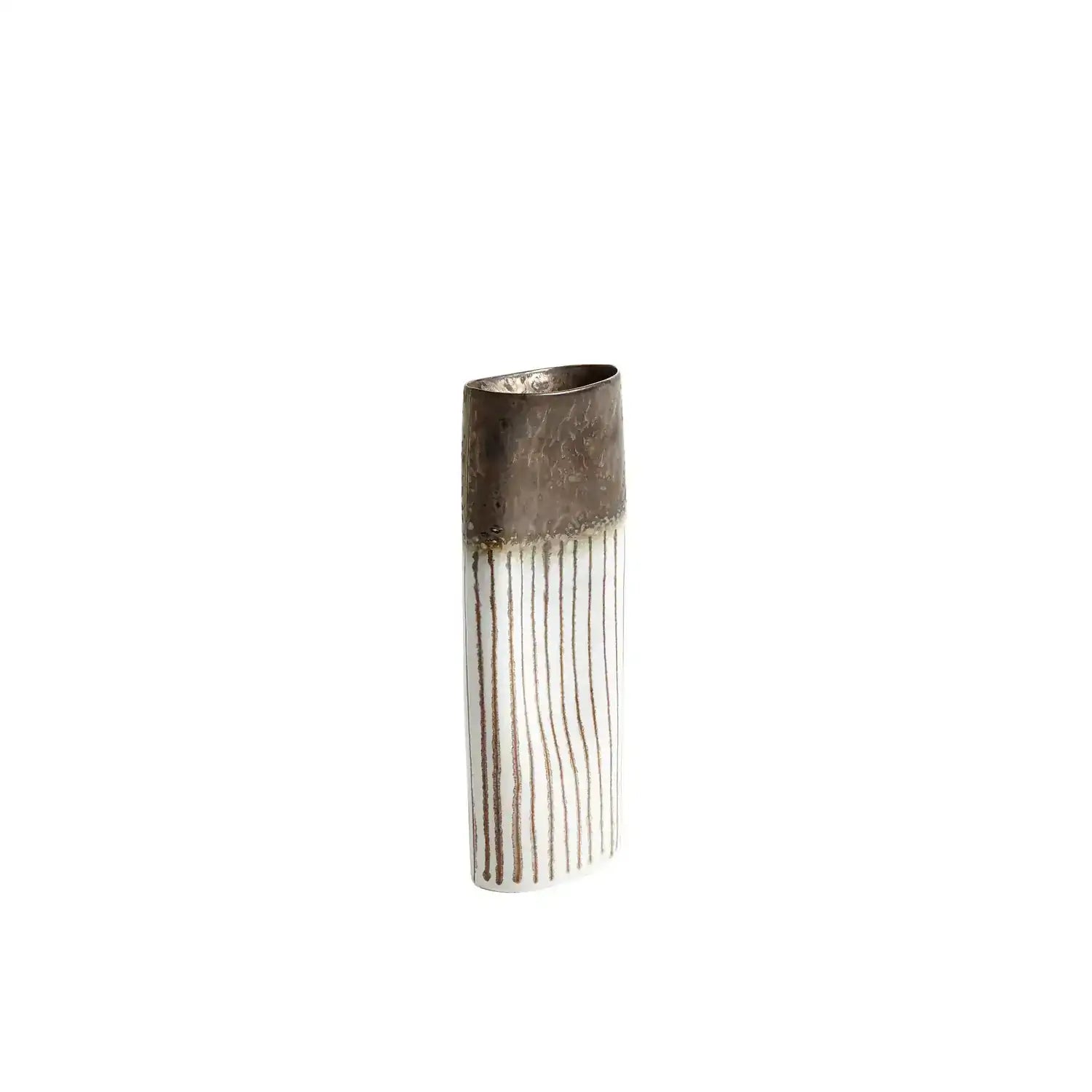 GLOBAL VIEWS REACTIVE BRONZE STRIPE OVAL VASE - Decorative Accents