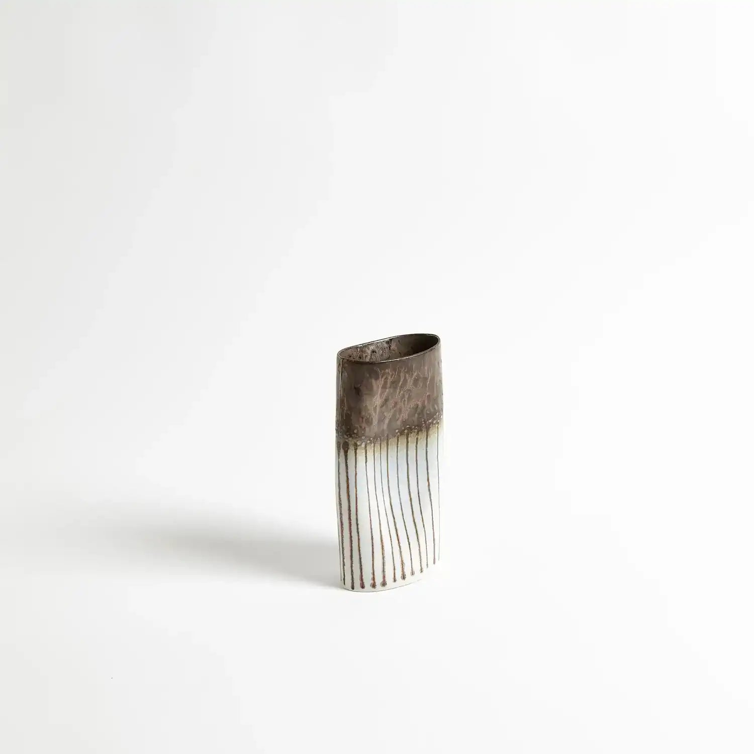 GLOBAL VIEWS REACTIVE BRONZE STRIPE OVAL VASE - Decorative Accents