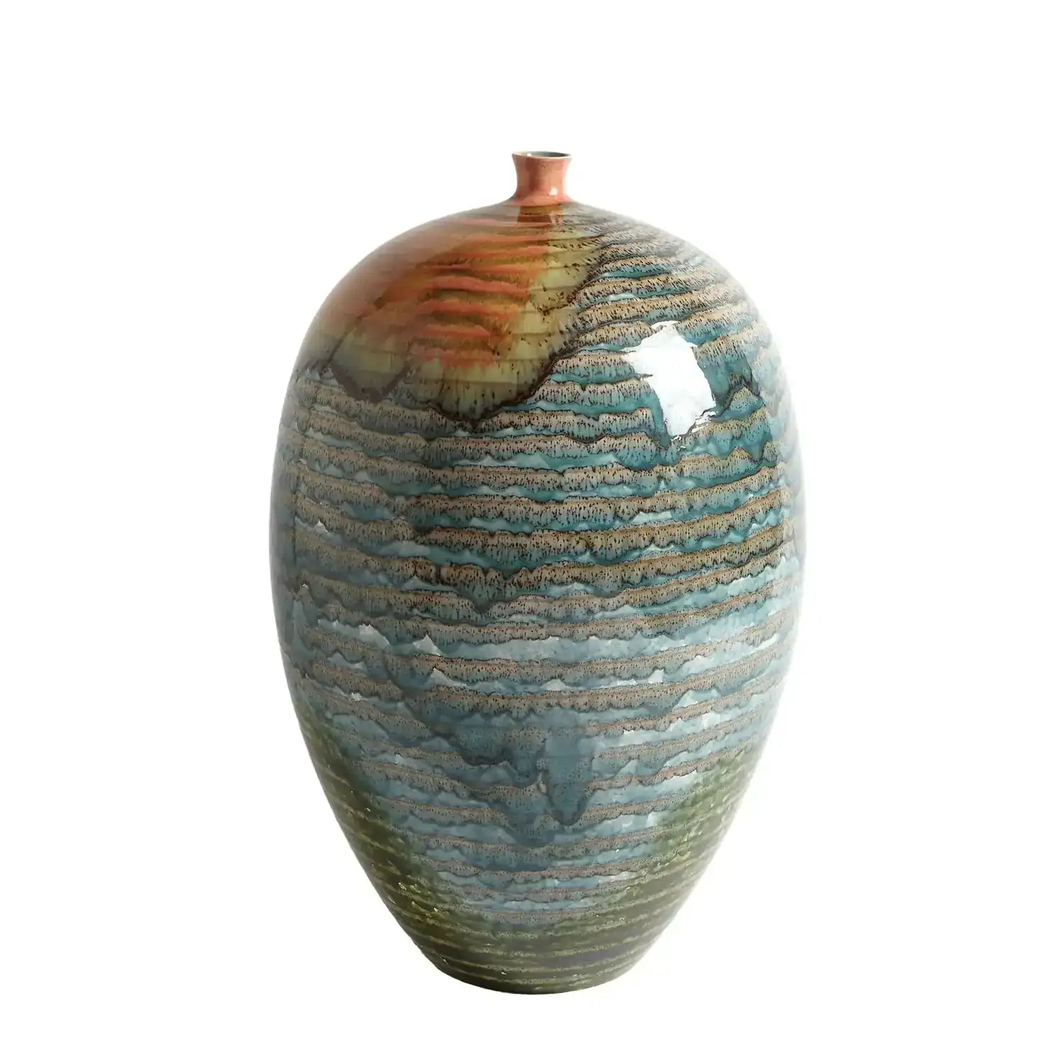 GLOBAL VIEWS WATERCOLOR RINGED VESSEL - Decorative Accents