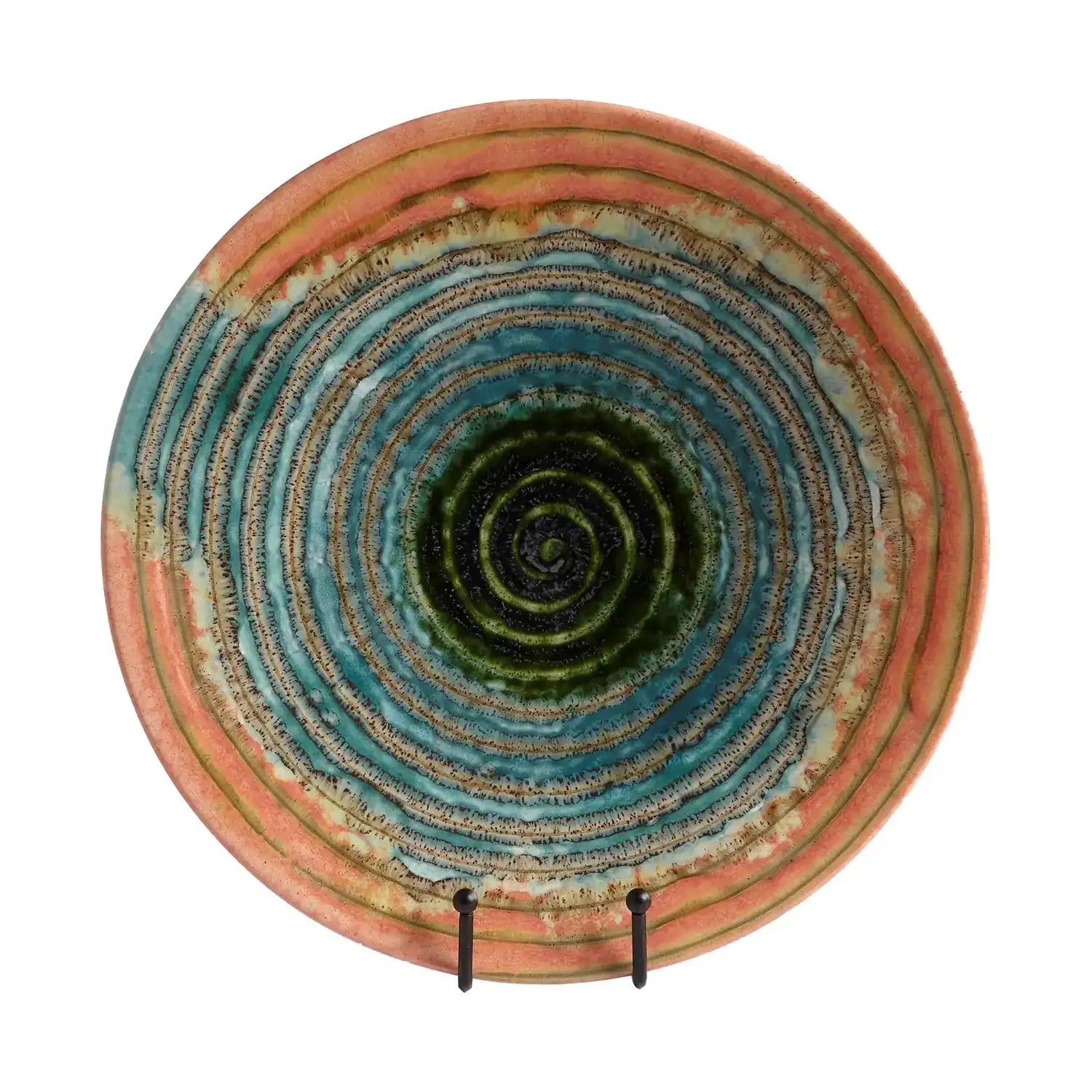 GLOBAL VIEWS WATERCOLOR RINGED CHARGER - Decorative Accents