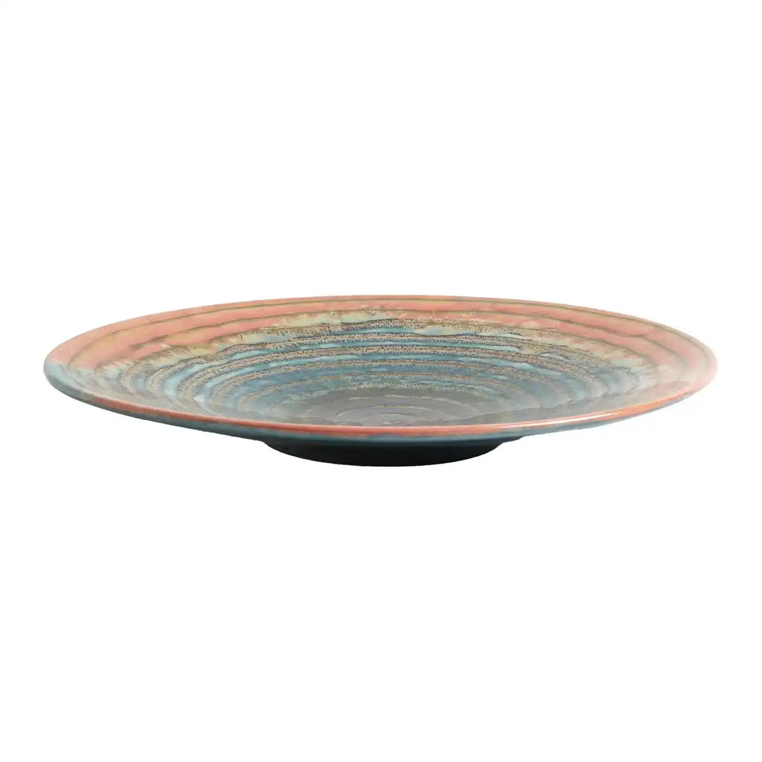 GLOBAL VIEWS WATERCOLOR RINGED CHARGER - Decorative Accents