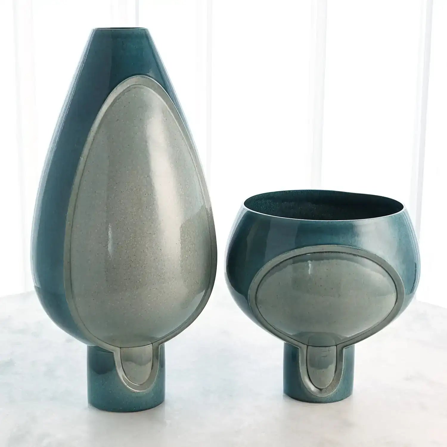 GLOBAL VIEWS TWO TONE POD VASE - Decorative Accents
