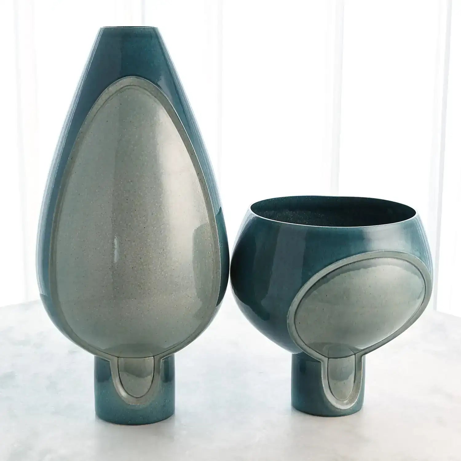 GLOBAL VIEWS TWO TONE POD VASE - Decorative Accents