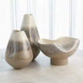 GLOBAL VIEWS CREAM RISES DENTED VASE - Decorative Accents