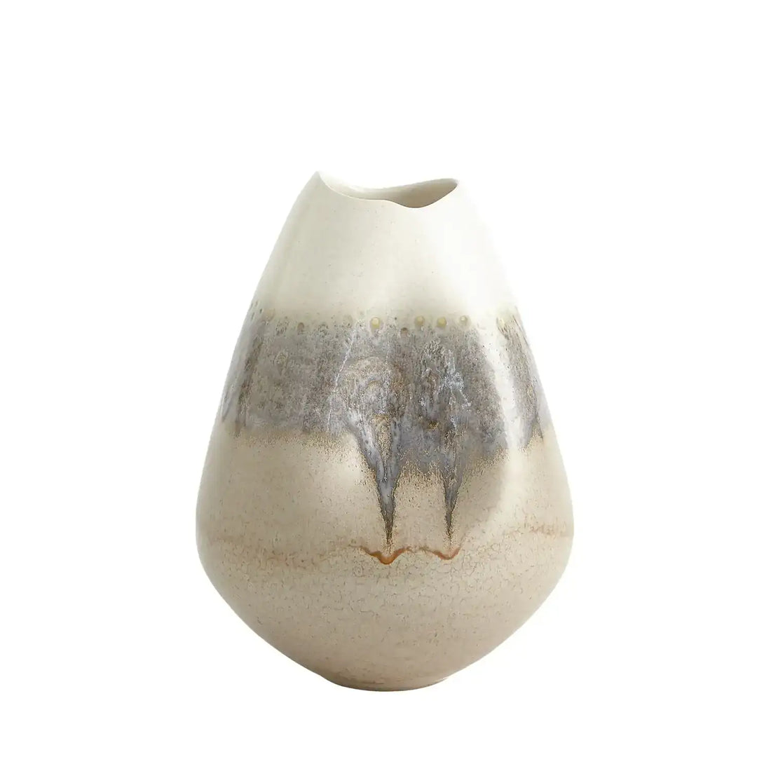 GLOBAL VIEWS CREAM RISES DENTED VASE - Decorative Accents
