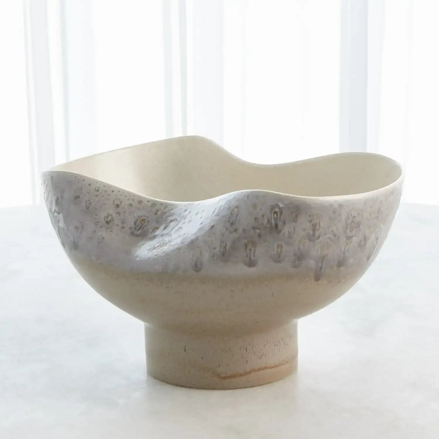 GLOBAL VIEWS CREAM RISES DENTED BOWL - Decorative Accents