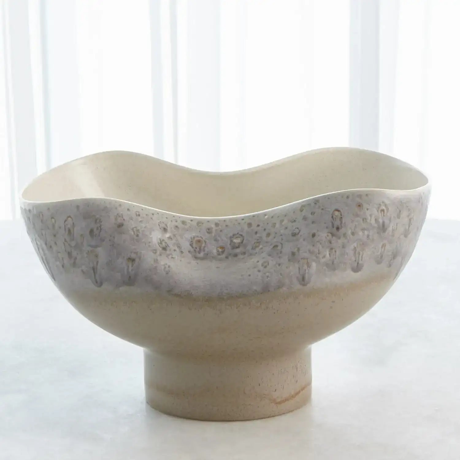GLOBAL VIEWS CREAM RISES DENTED BOWL - Decorative Accents