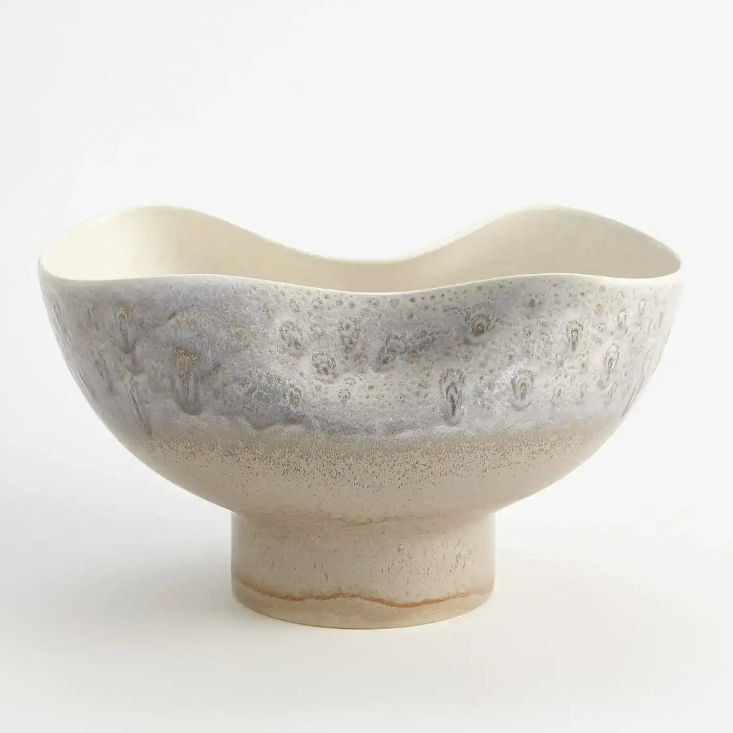 GLOBAL VIEWS CREAM RISES DENTED BOWL - Decorative Accents