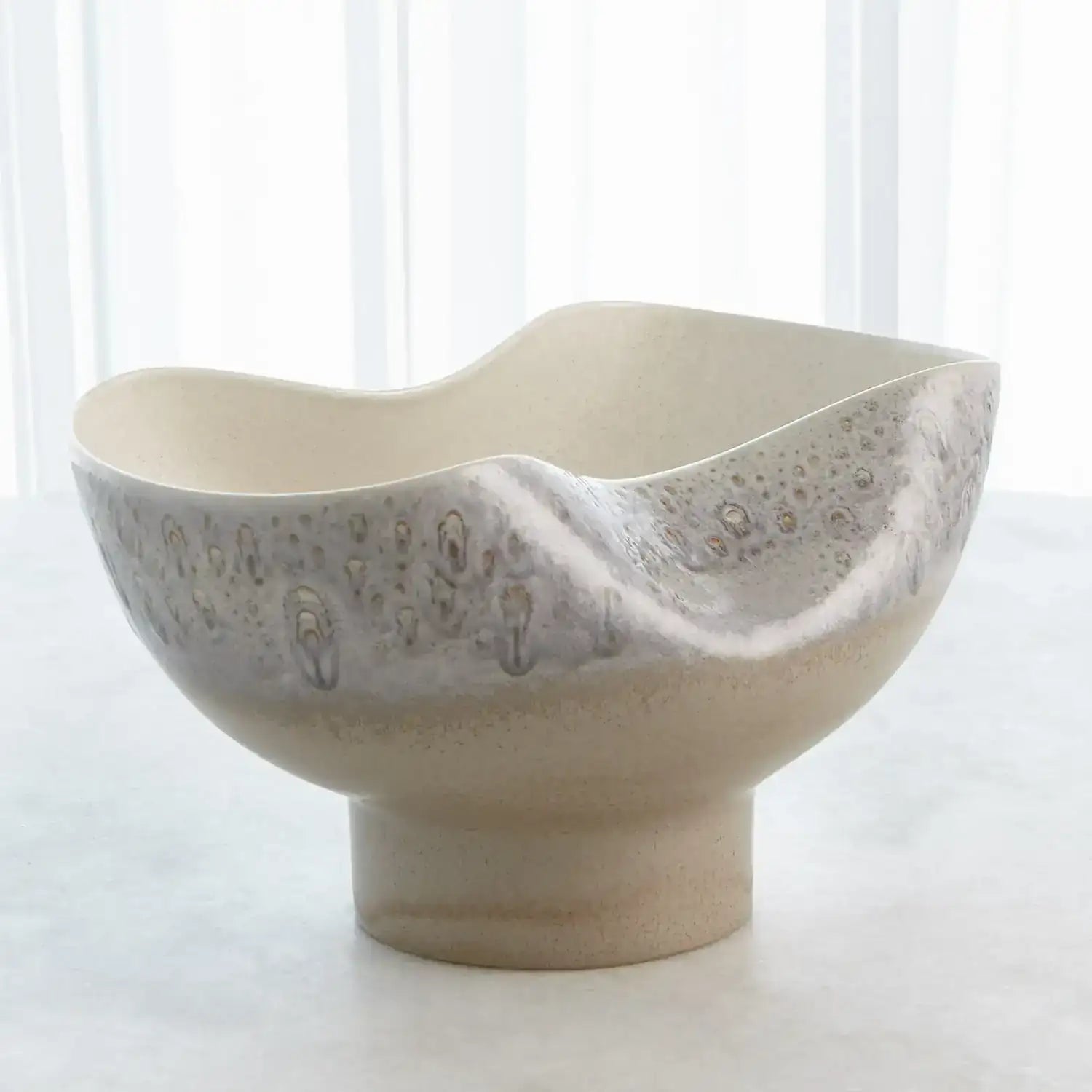 GLOBAL VIEWS CREAM RISES DENTED BOWL - Decorative Accents