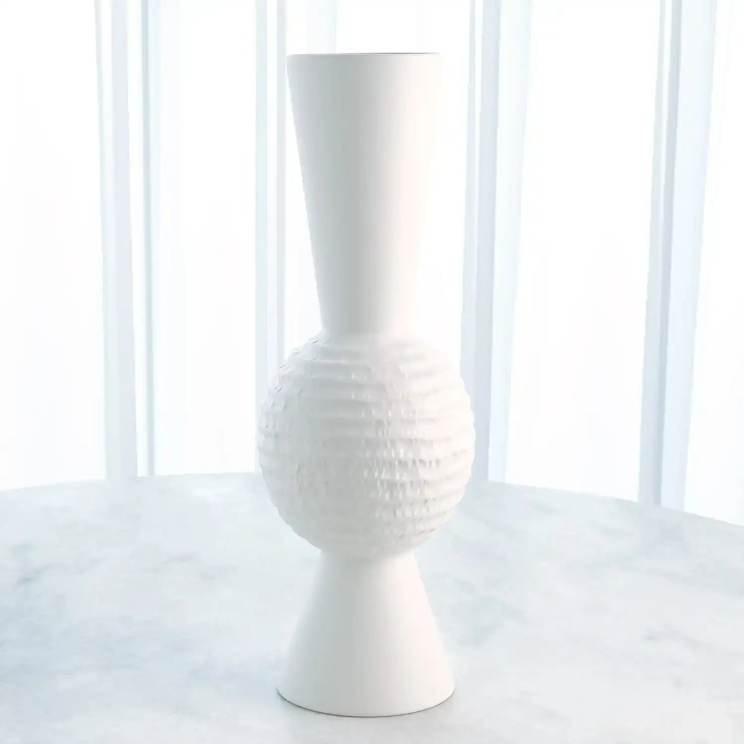 GLOBAL VIEWS LOW CHISELED ORB VASE - Decorative Accents