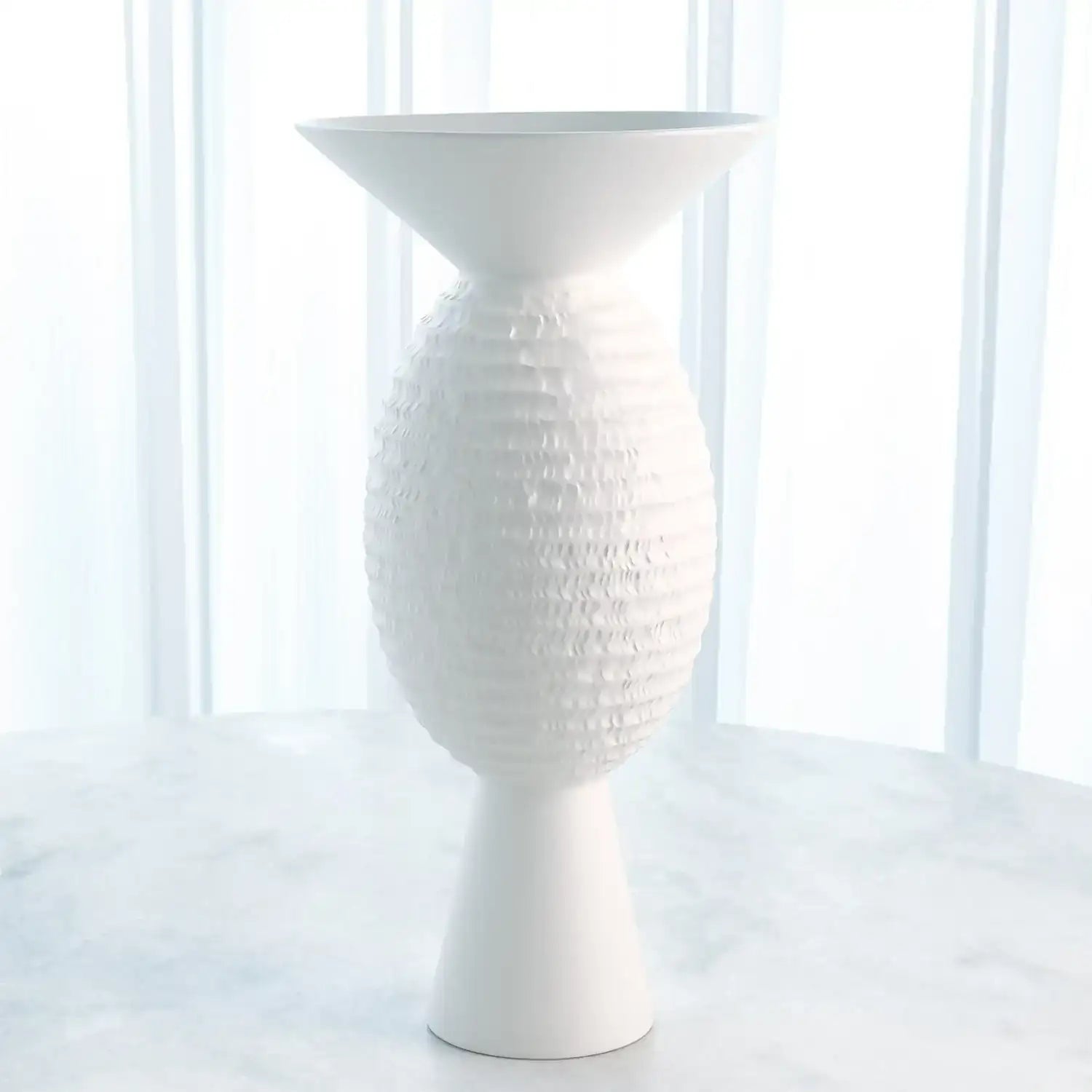 GLOBAL VIEWS WIDE CHISELED ORB VASE - Decorative Accents