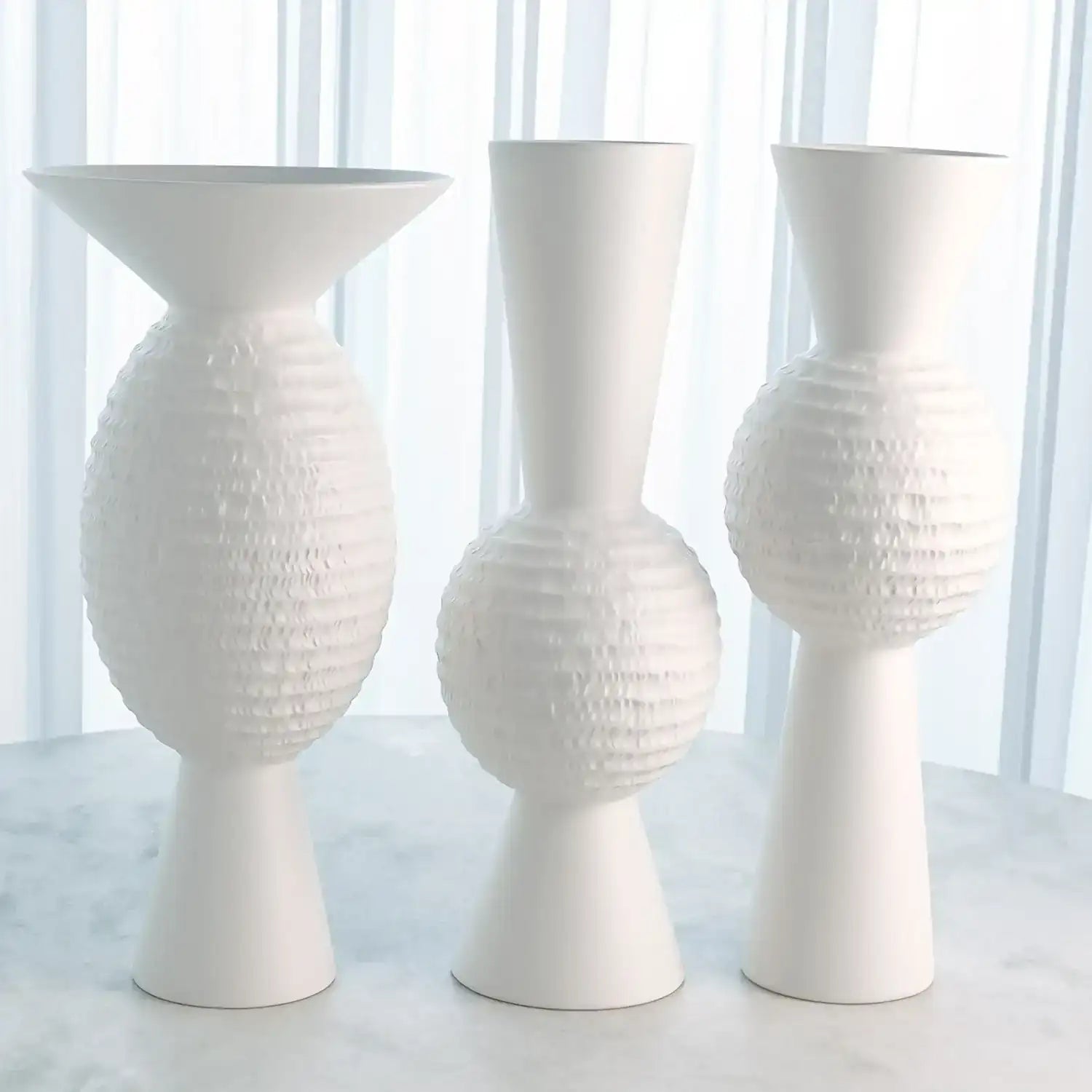 GLOBAL VIEWS WIDE CHISELED ORB VASE - Decorative Accents