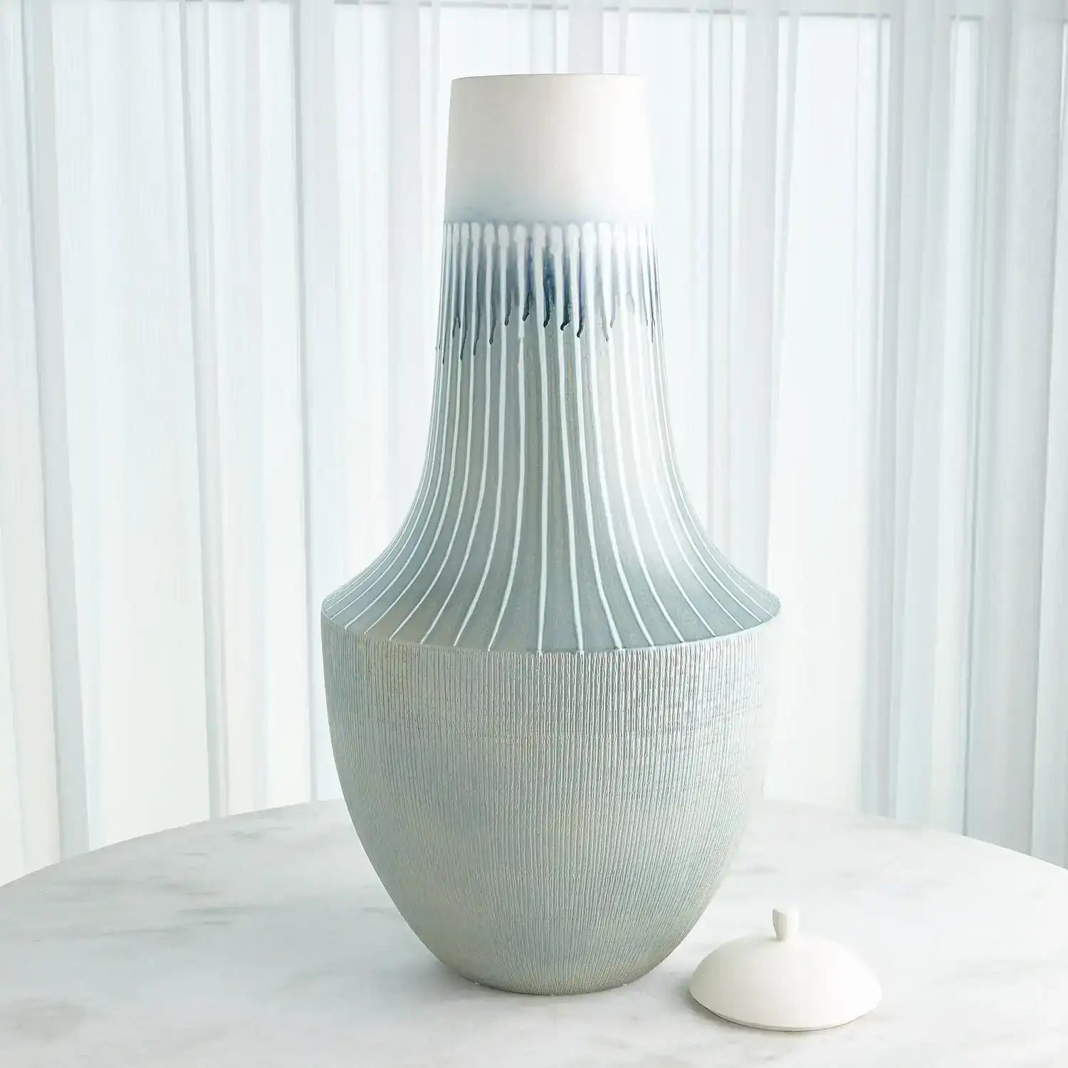 GLOBAL VIEWS STRIPED FLAIR URN - Decorative Accents
