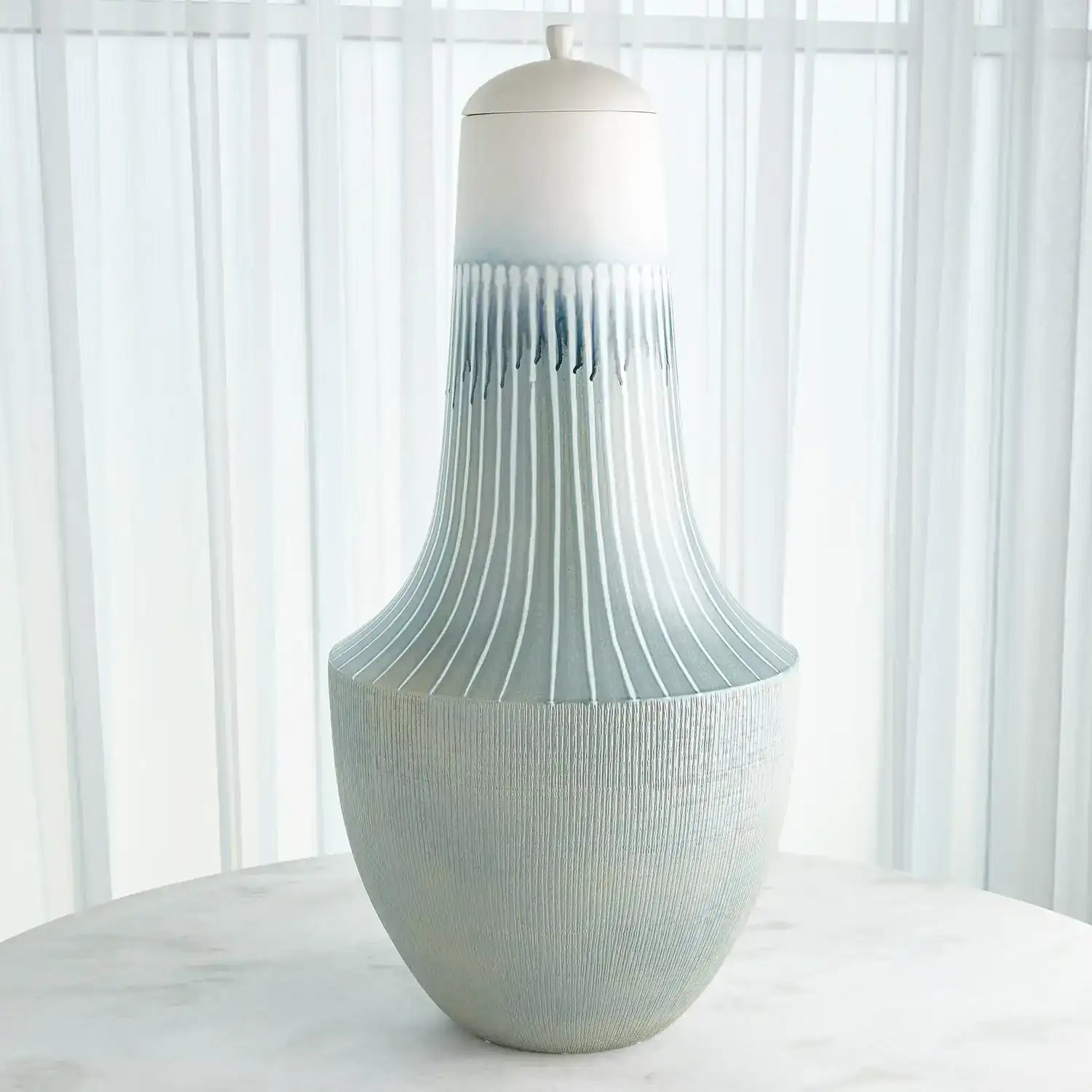 GLOBAL VIEWS STRIPED FLAIR URN - Decorative Accents