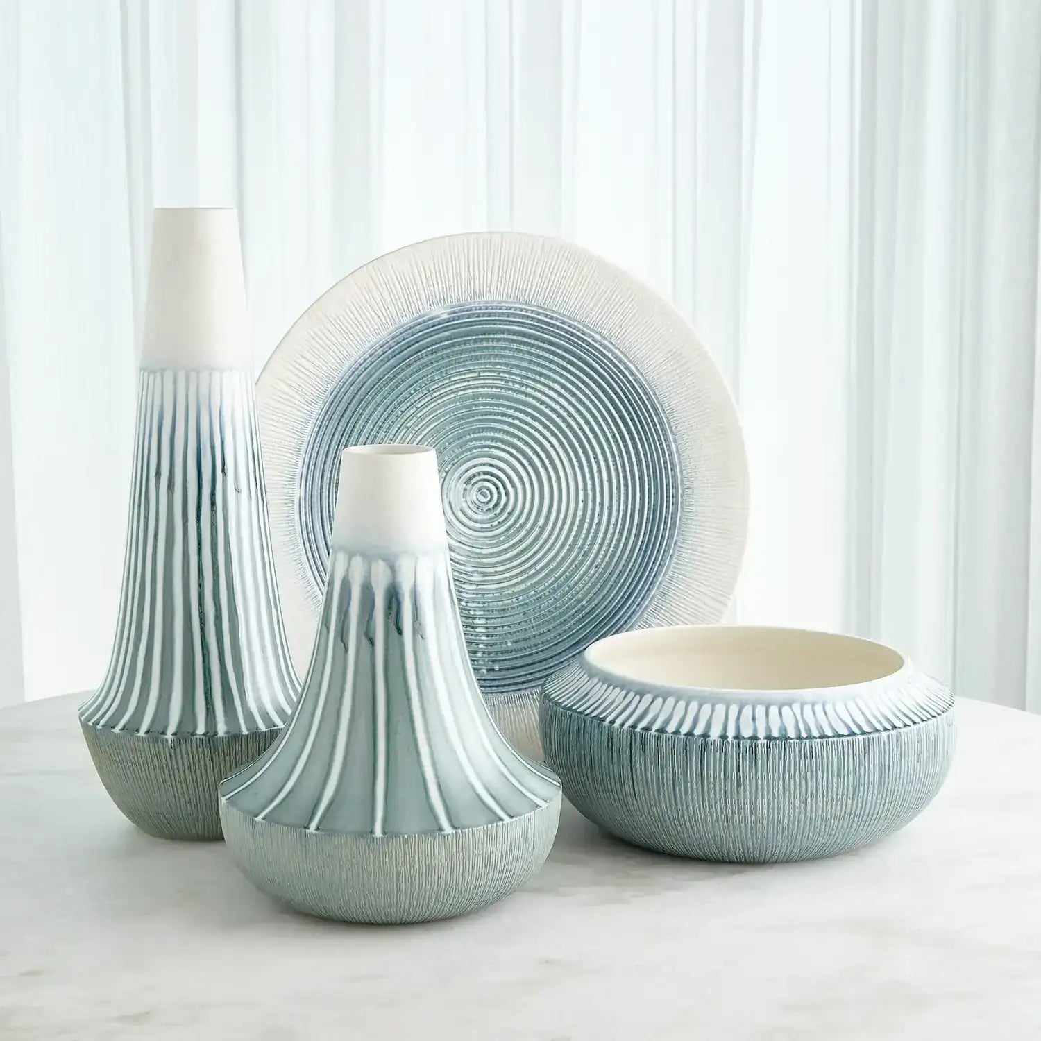GLOBAL VIEWS STRIPED FLAIR VASE - Decorative Accents