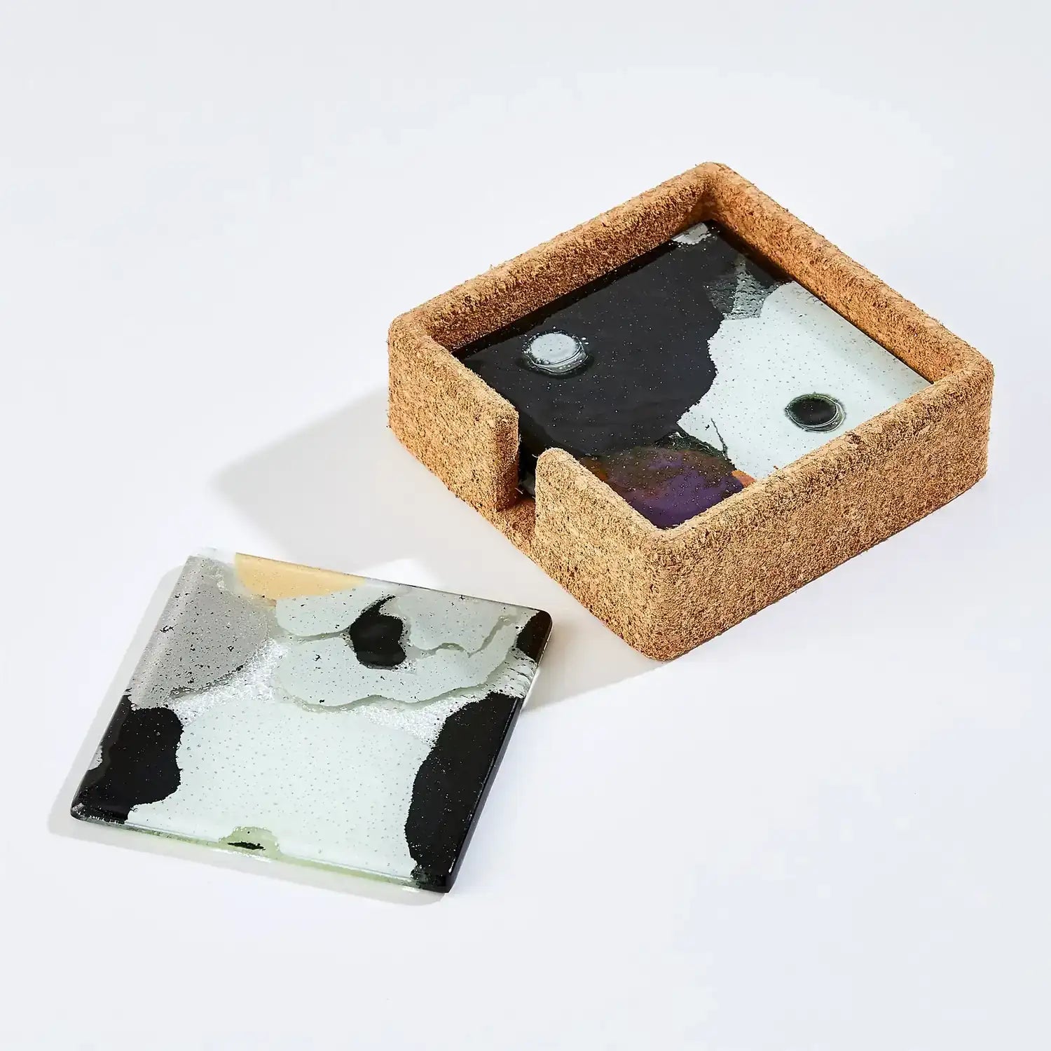 GLOBAL VIEWS FUSED FLORAL COASTER SET - Art