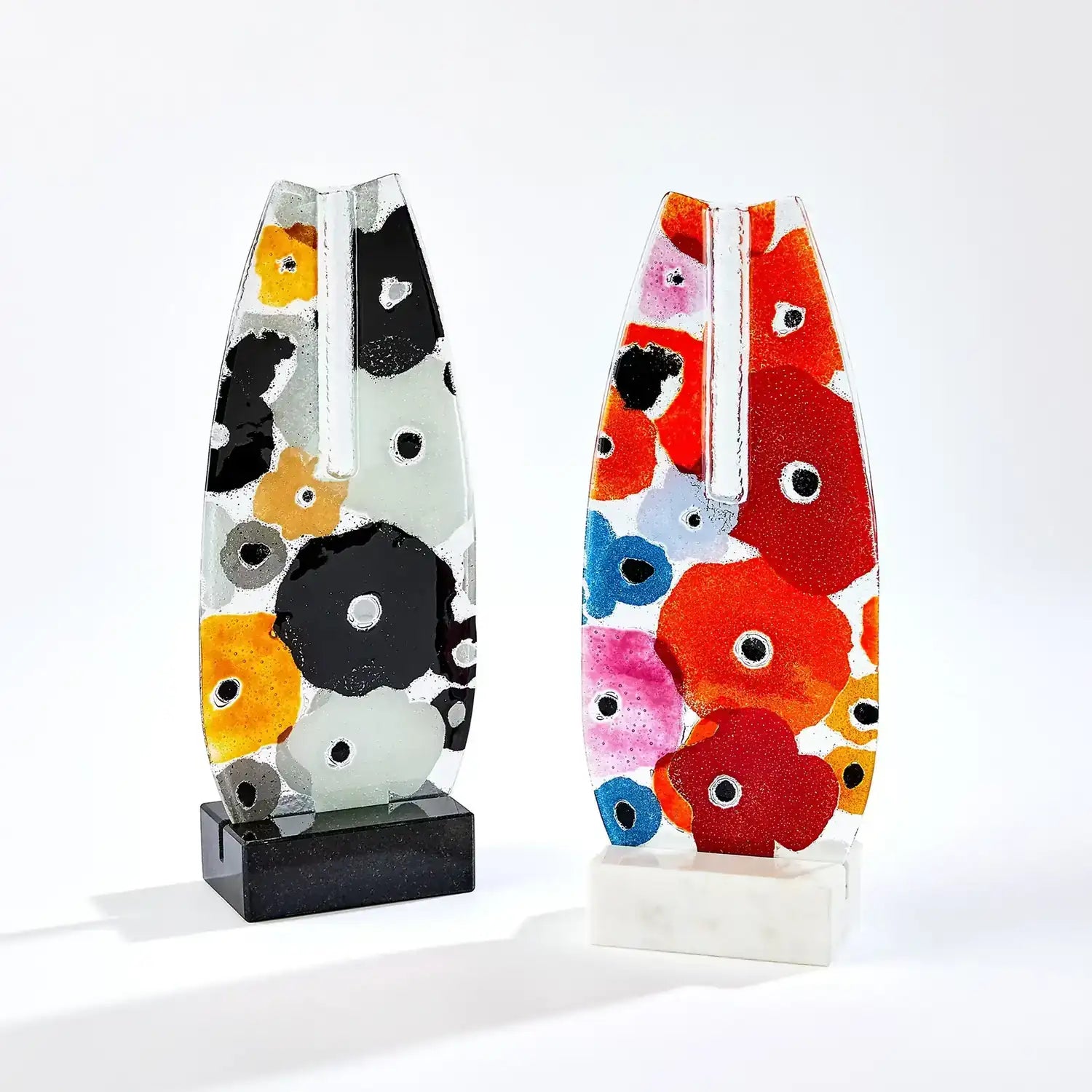 GLOBAL VIEWS FUSED FLORAL FLAT VASE - Art