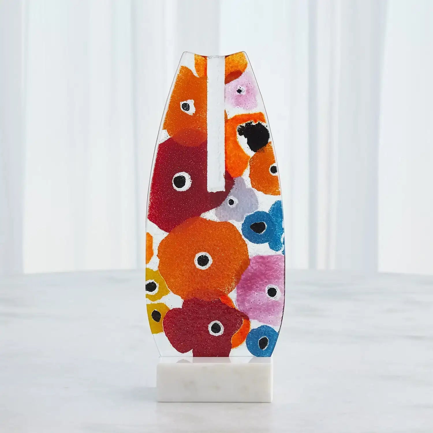GLOBAL VIEWS FUSED FLORAL FLAT VASE - Art