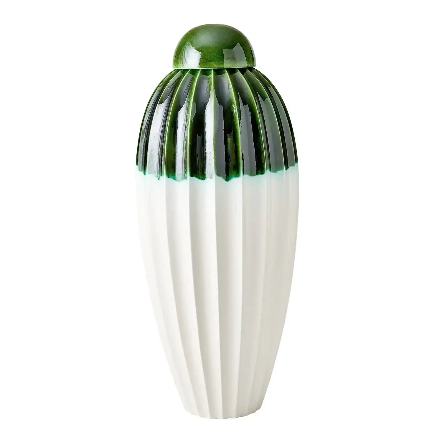 GLOBAL VIEWS FLUTED JAR W/LID - Decorative Accents
