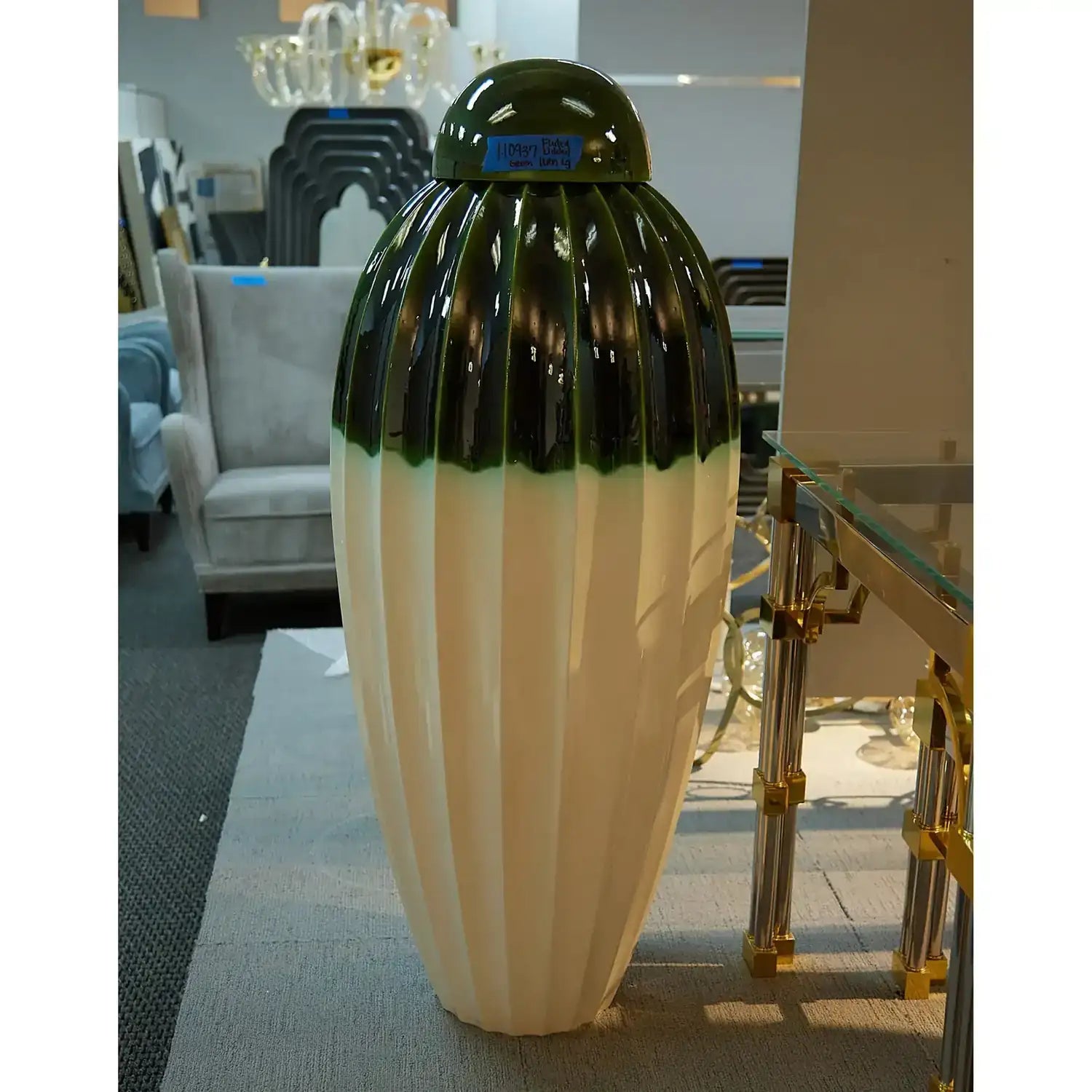 GLOBAL VIEWS FLUTED JAR W/LID - Decorative Accents
