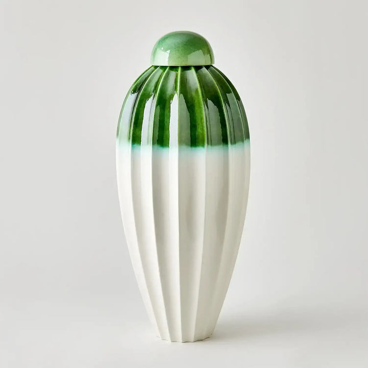 GLOBAL VIEWS FLUTED JAR W/LID - Decorative Accents