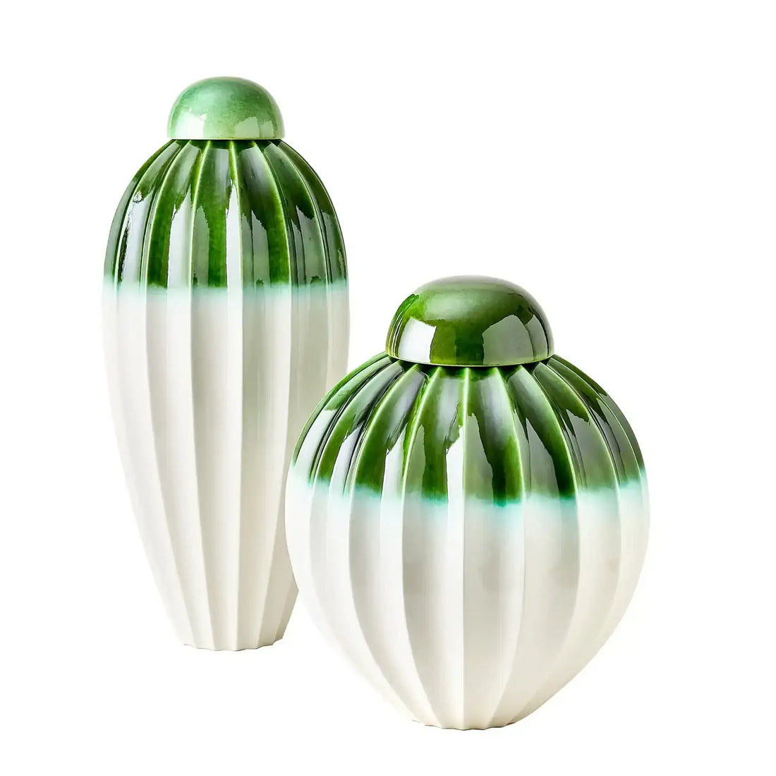 GLOBAL VIEWS FLUTED JAR W/LID - Decorative Accents