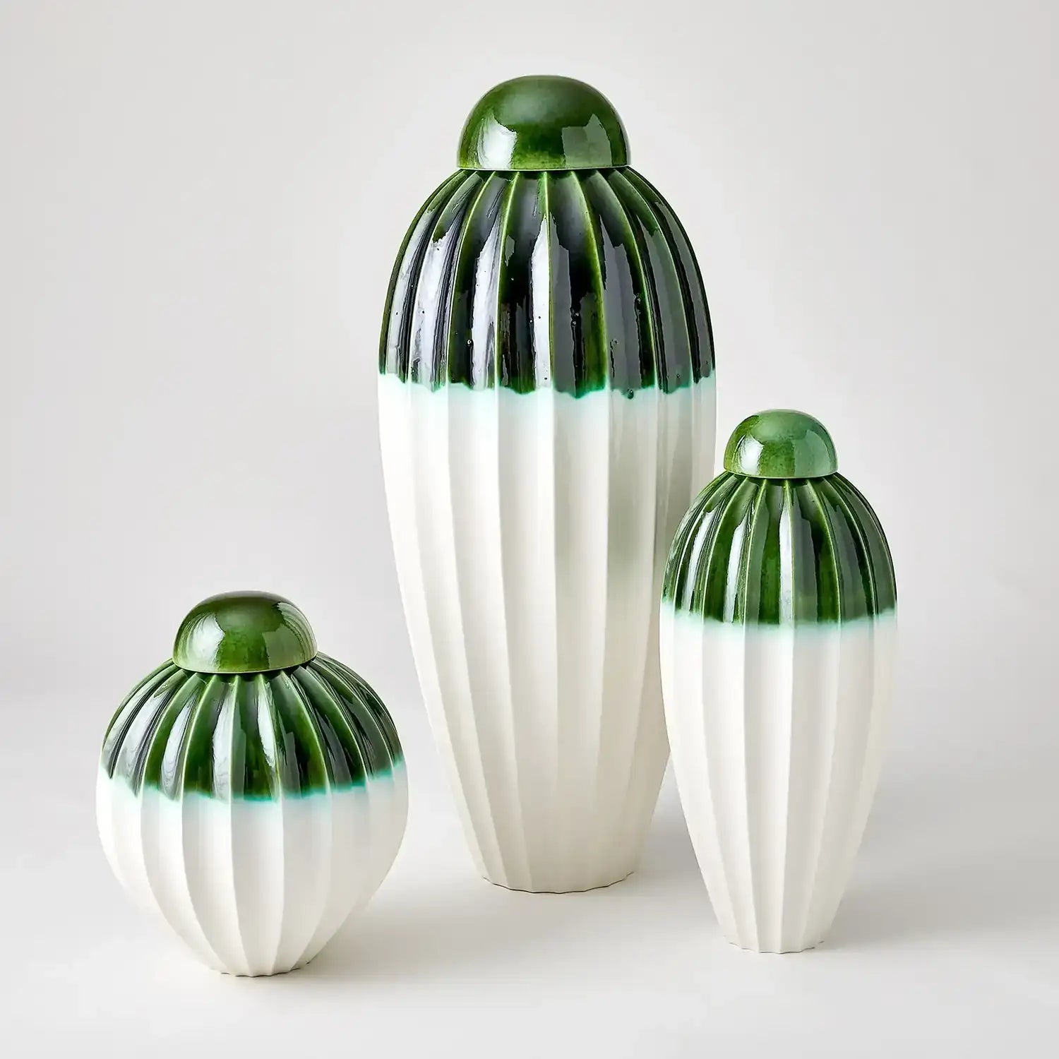 GLOBAL VIEWS FLUTED JAR W/LID - Decorative Accents