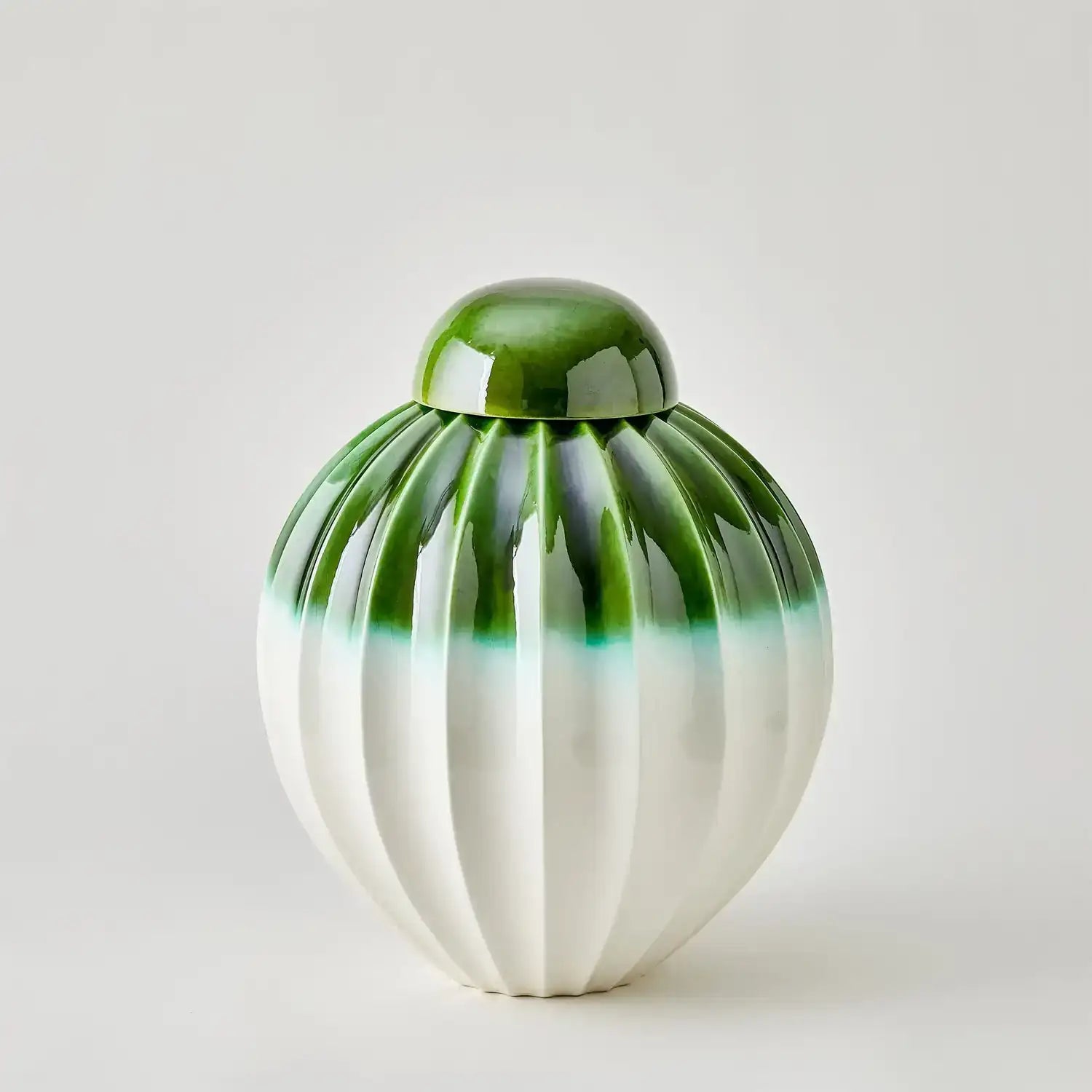 GLOBAL VIEWS FLUTED JAR W/LID - Decorative Accents