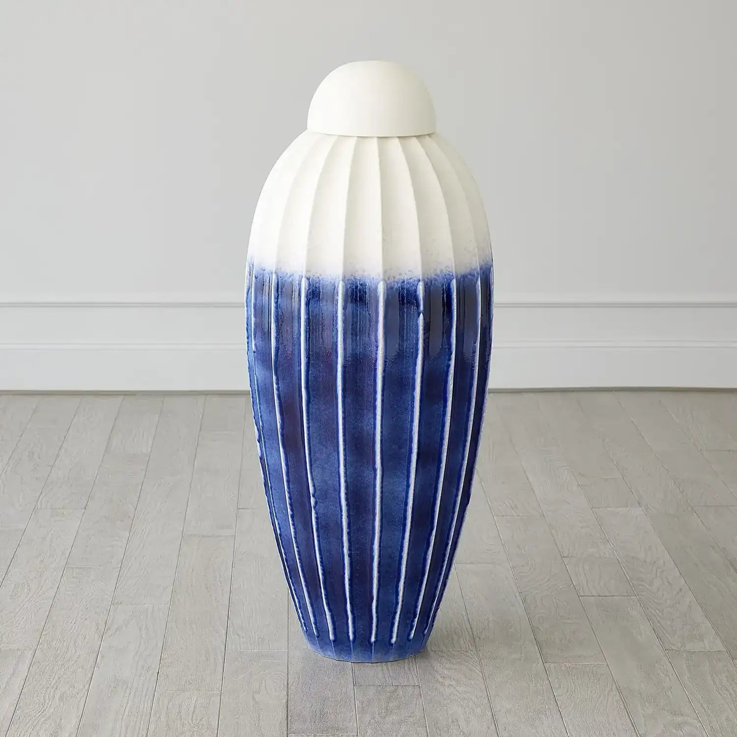 GLOBAL VIEWS FLUTED JAR W/LID - Decorative Accents