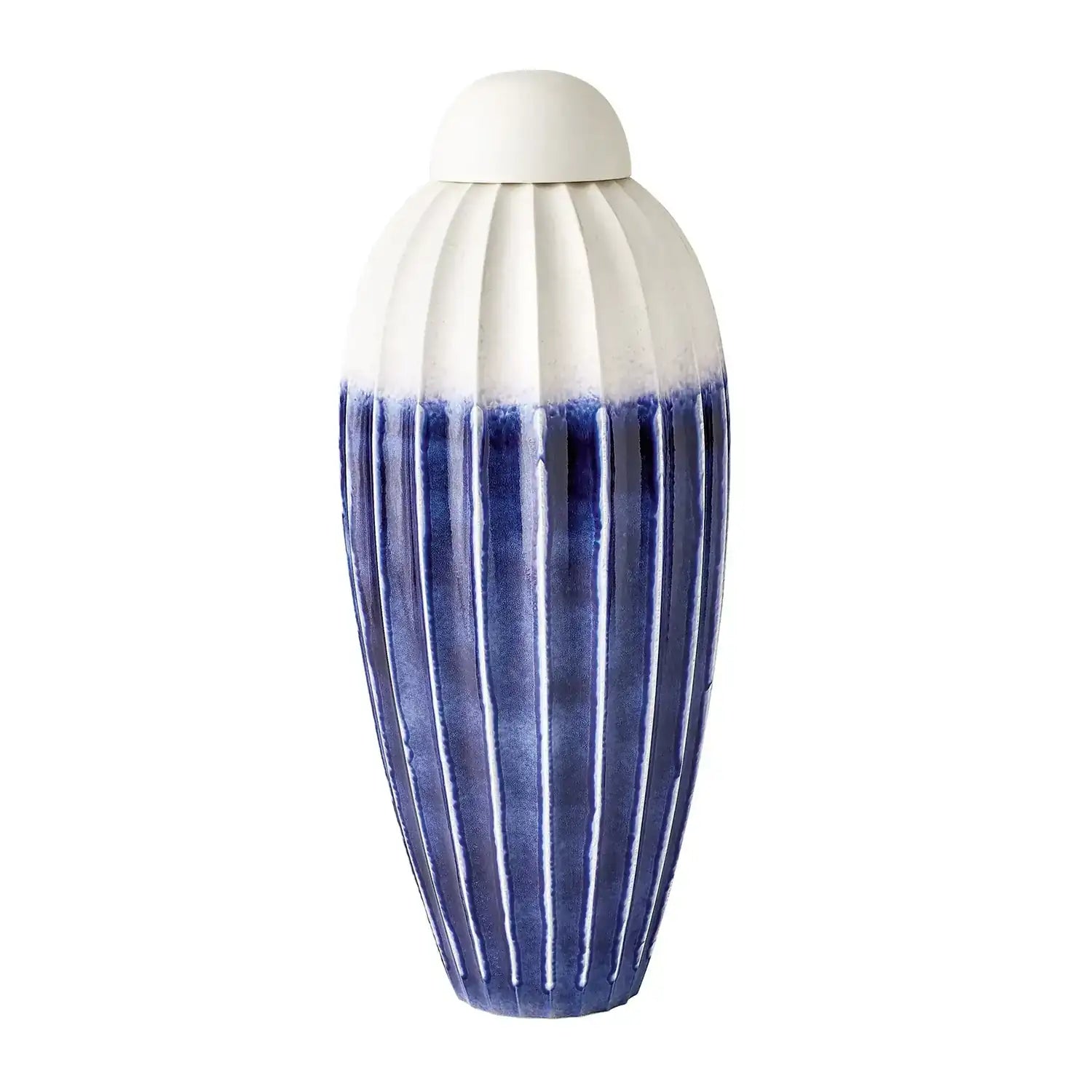GLOBAL VIEWS FLUTED JAR W/LID - Decorative Accents