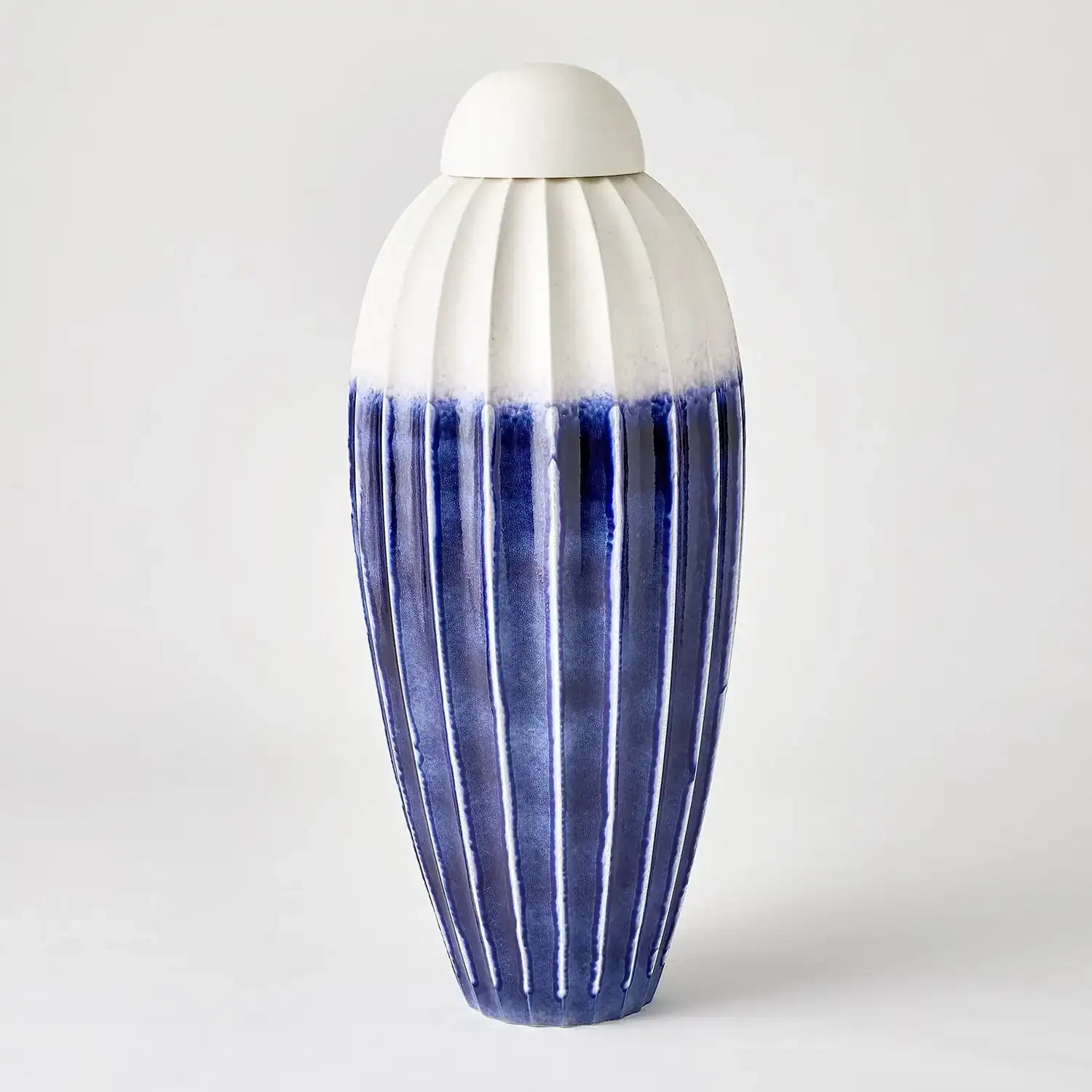 GLOBAL VIEWS FLUTED JAR W/LID - Decorative Accents