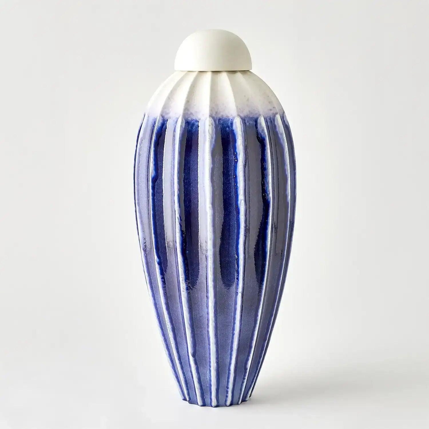 GLOBAL VIEWS FLUTED JAR W/LID - Decorative Accents