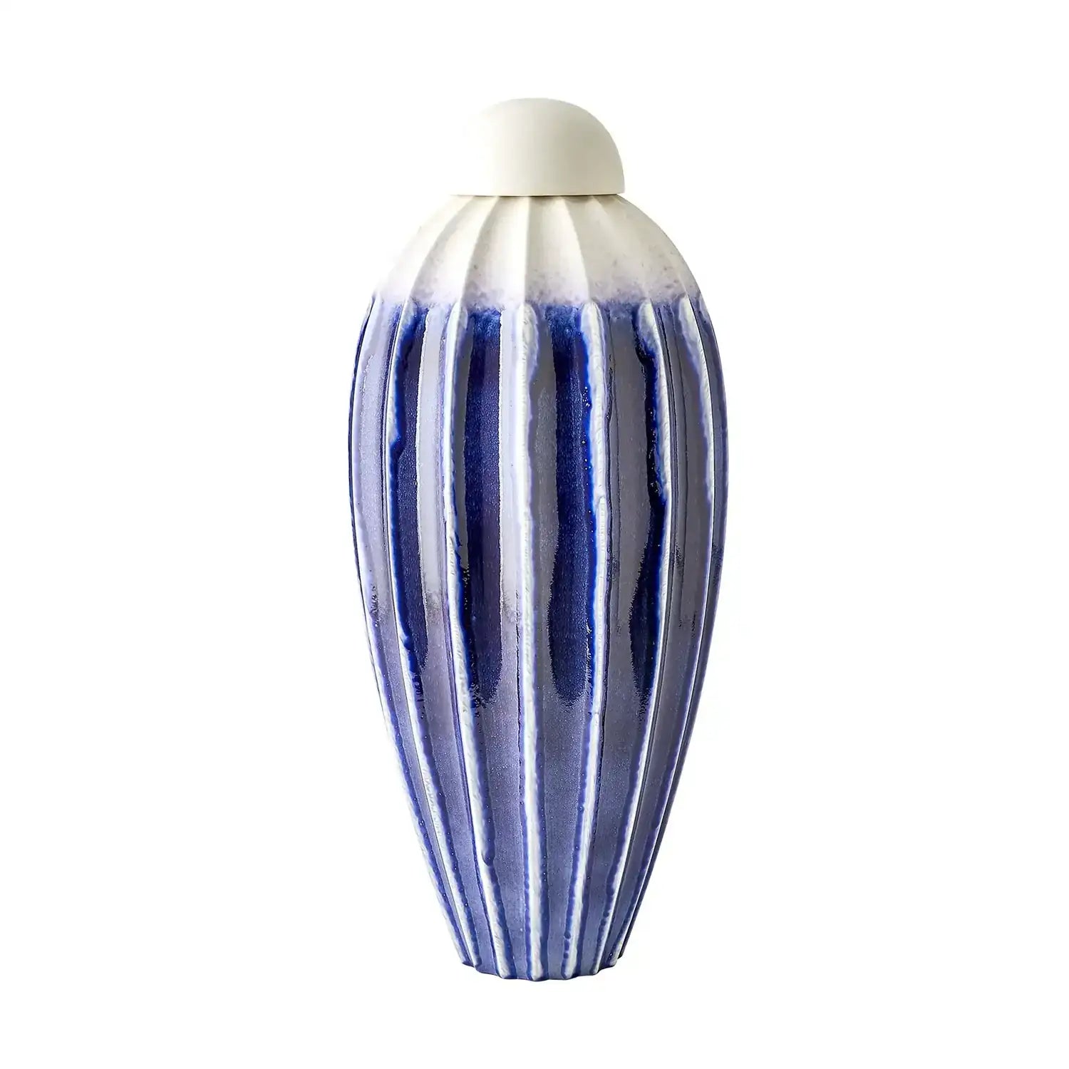 GLOBAL VIEWS FLUTED JAR W/LID - Decorative Accents