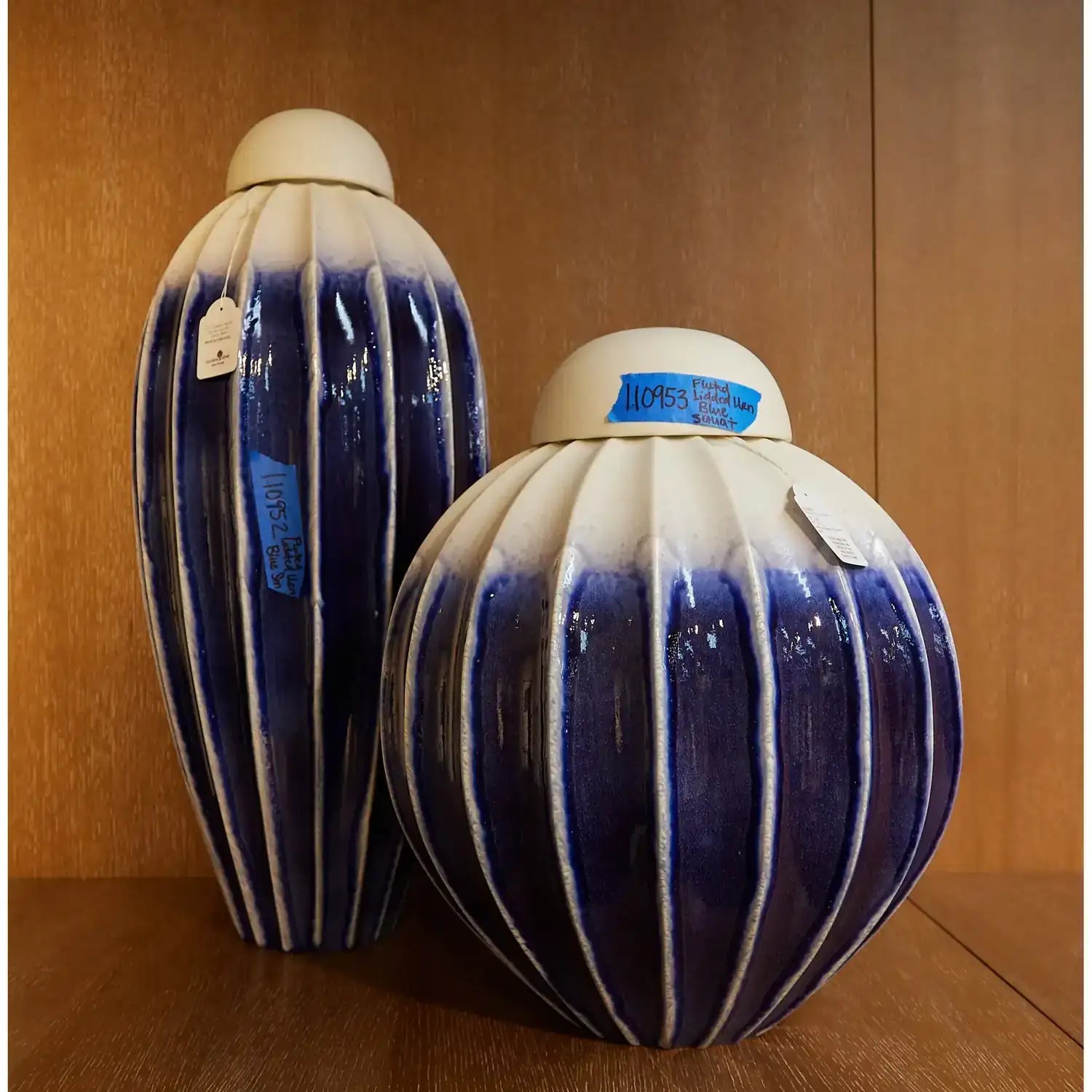 GLOBAL VIEWS FLUTED JAR W/LID - Decorative Accents