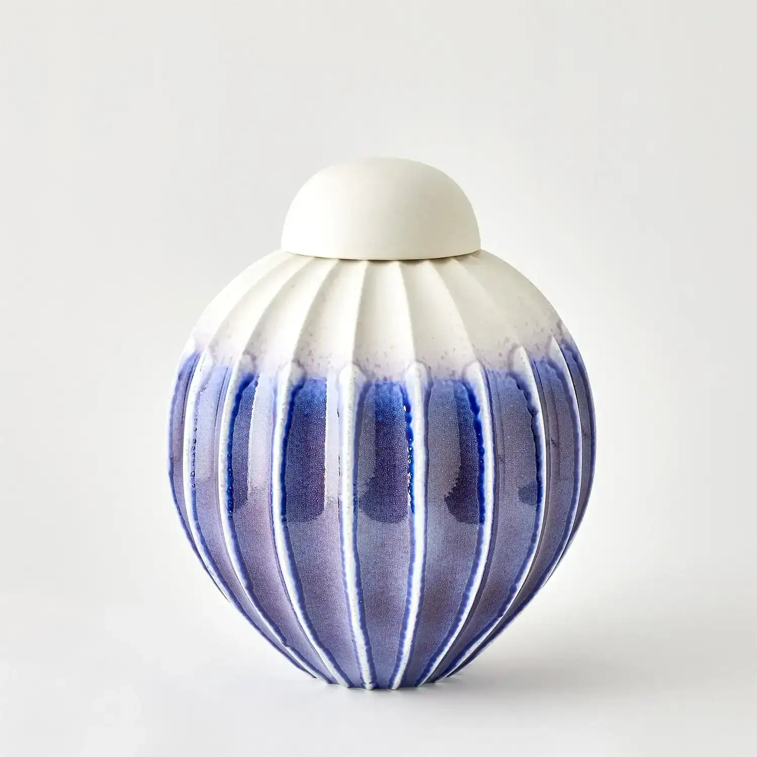 GLOBAL VIEWS FLUTED JAR W/LID - Decorative Accents