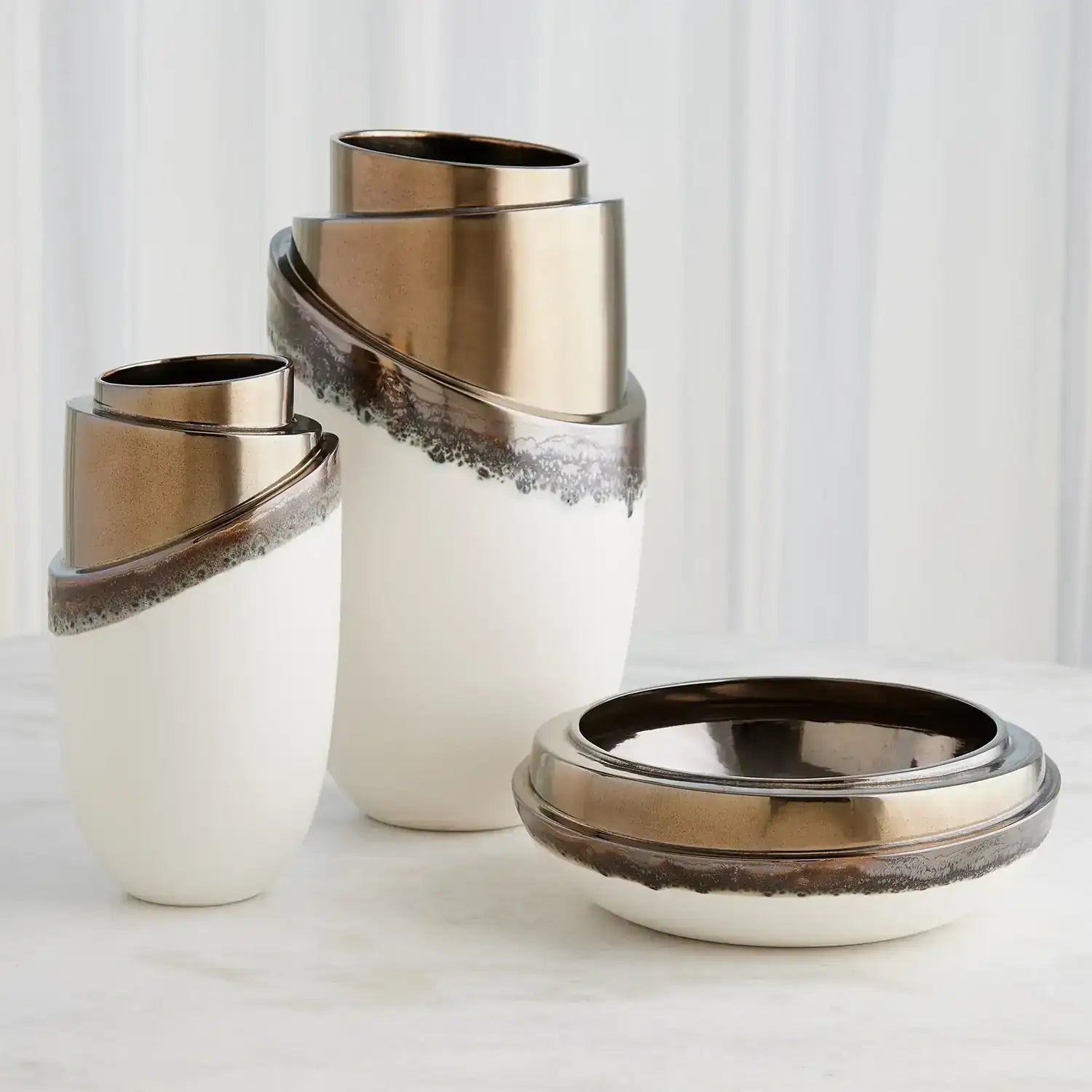 GLOBAL VIEWS SLANT STACK VASE - Decorative Accents