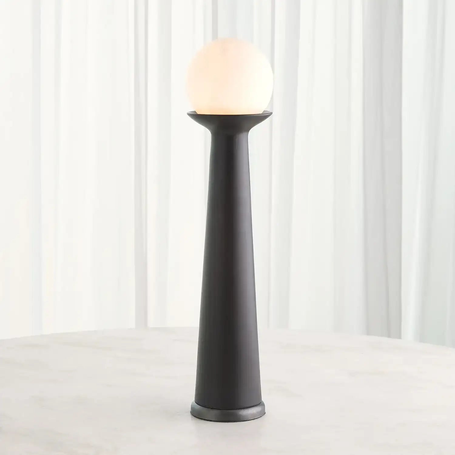 GLOBAL VIEWS, ALABASTER BULB TOWER LAMP, TABLE LAMPS