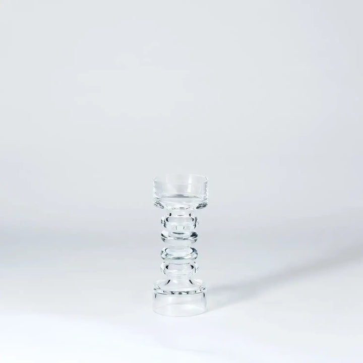 GLOBAL VIEWS GLASS RIBBED CANDLEHOLDER/VASE - DO NOT SHOW ON WEBSITE