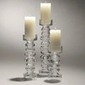 GLOBAL VIEWS GLASS RIBBED CANDLEHOLDER/VASE - DO NOT SHOW ON WEBSITE