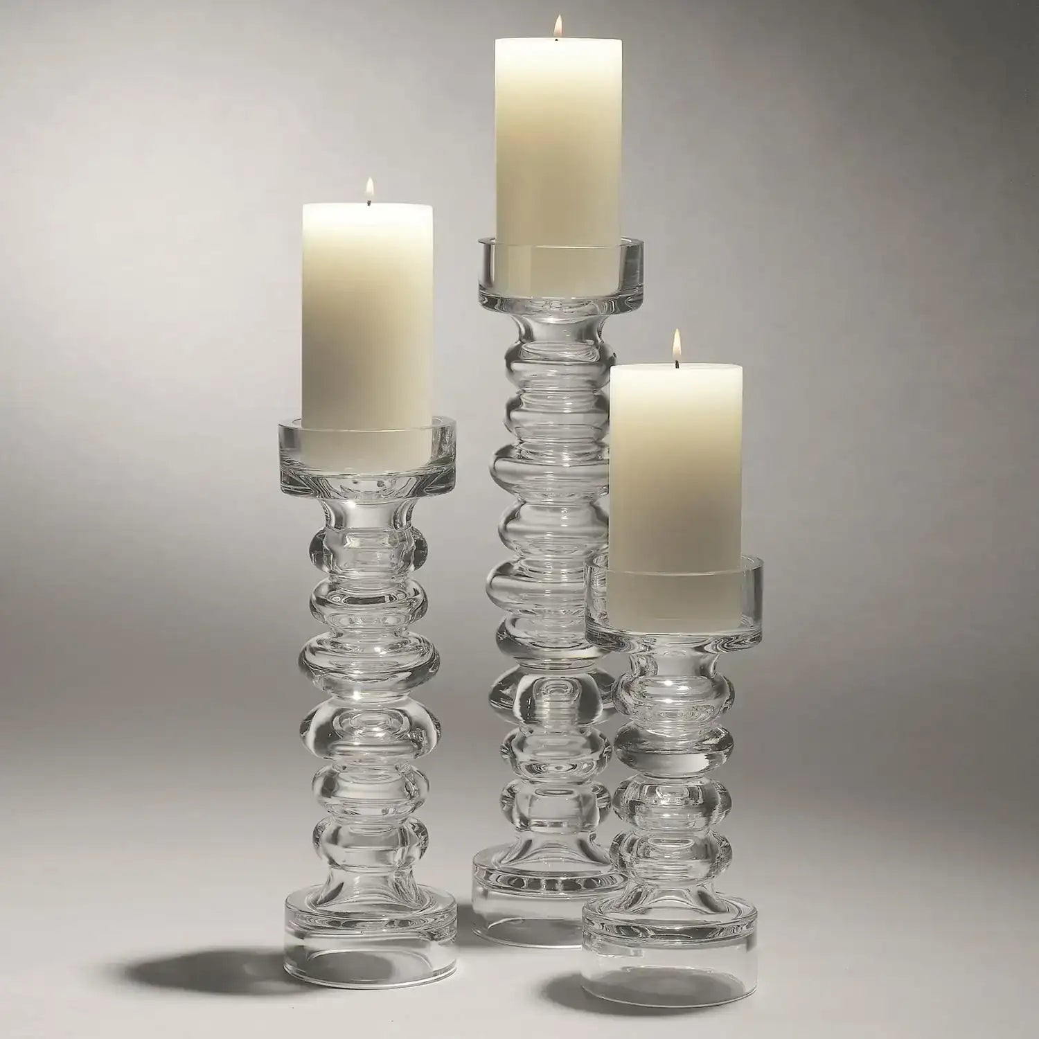 GLOBAL VIEWS GLASS RIBBED CANDLEHOLDER/VASE - DO NOT SHOW ON WEBSITE