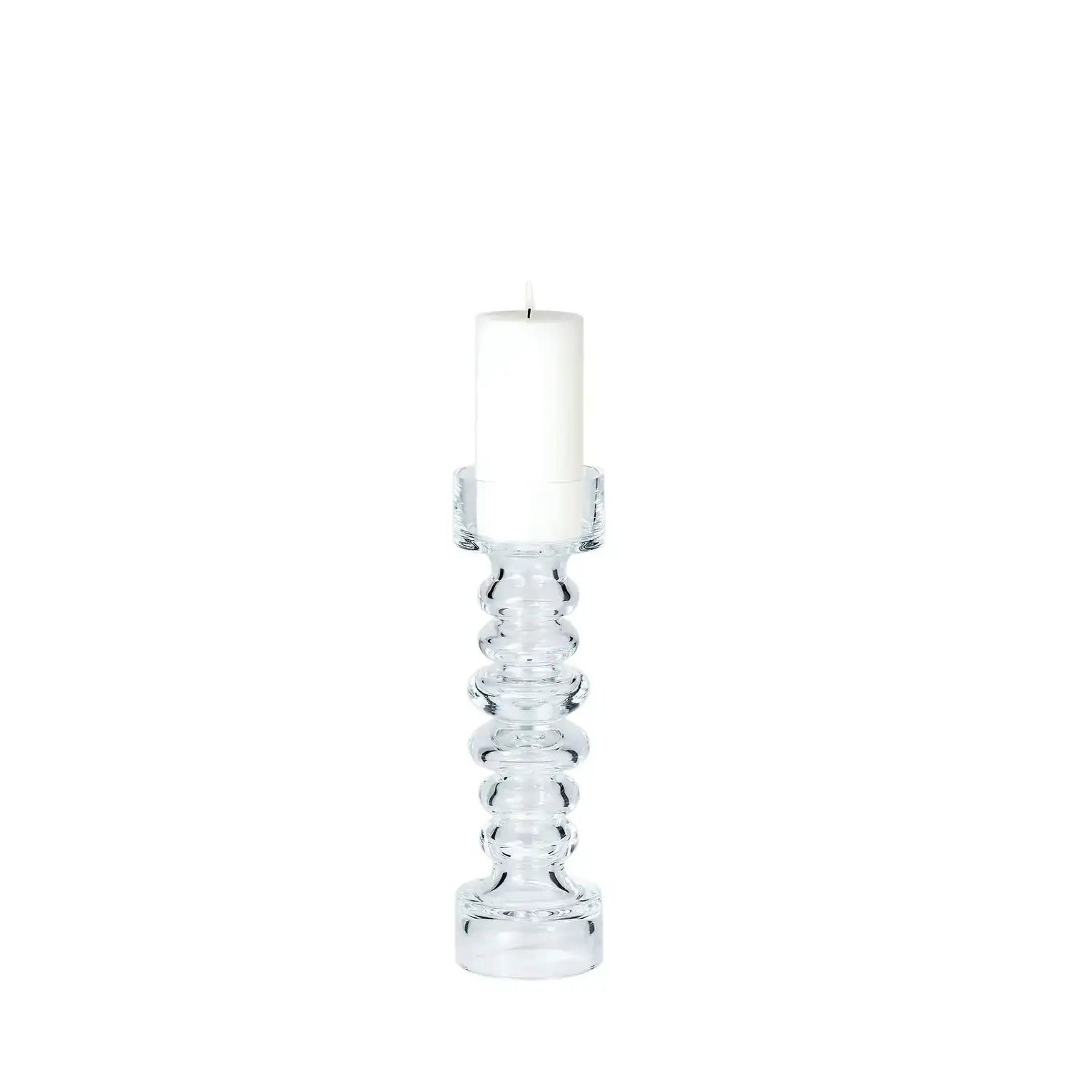 GLOBAL VIEWS GLASS RIBBED CANDLEHOLDER/VASE - DO NOT SHOW ON WEBSITE