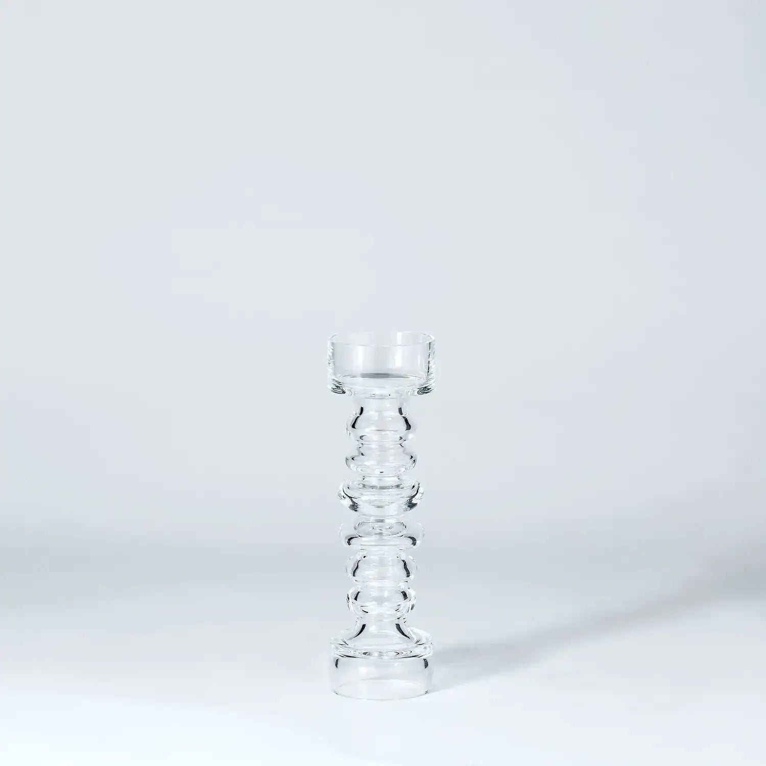 GLOBAL VIEWS GLASS RIBBED CANDLEHOLDER/VASE - DO NOT SHOW ON WEBSITE