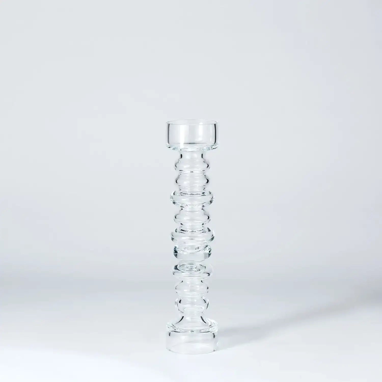 GLOBAL VIEWS GLASS RIBBED CANDLEHOLDER/VASE - DO NOT SHOW ON WEBSITE