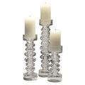 GLOBAL VIEWS GLASS RIBBED CANDLEHOLDER/VASE - DO NOT SHOW ON WEBSITE